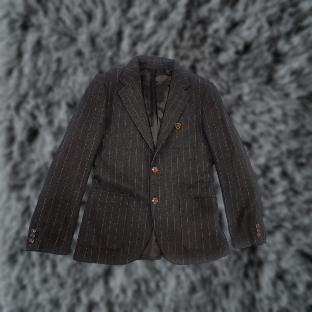 Polo Ralph Lauren VINTAGE Polo Ralph Lauren Black Wool Blend Pin Stripe Sports Blazer Jacket Men M Wool Blazer Black Stripe Vintage RRL Size US M / EU 48-50 / 2 - 1 Thumbnail