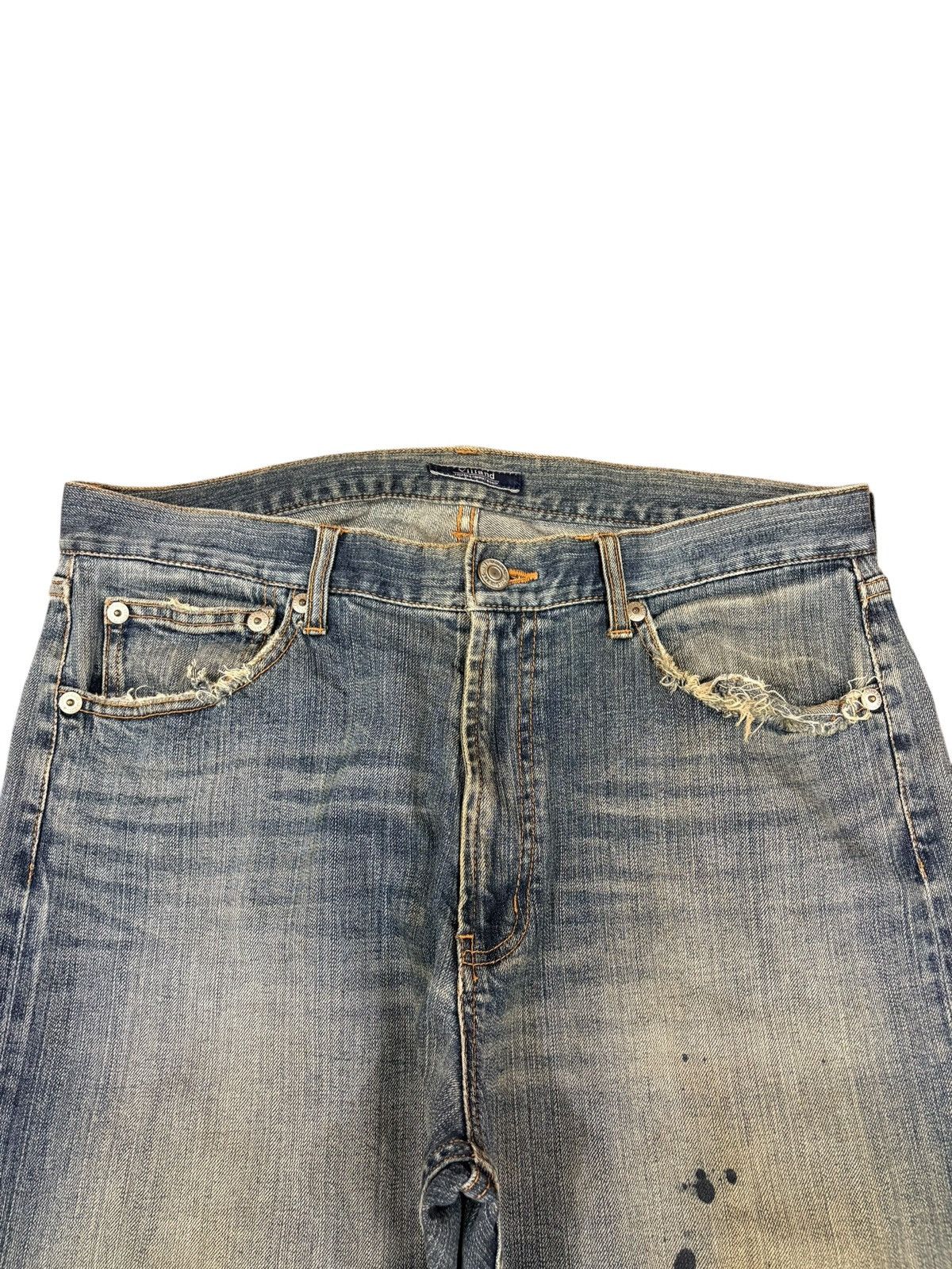 VILLAND Vintage Japanese Brand Mud Wash Painted Distress Baggy Jeans Size US 35 - 4 Thumbnail