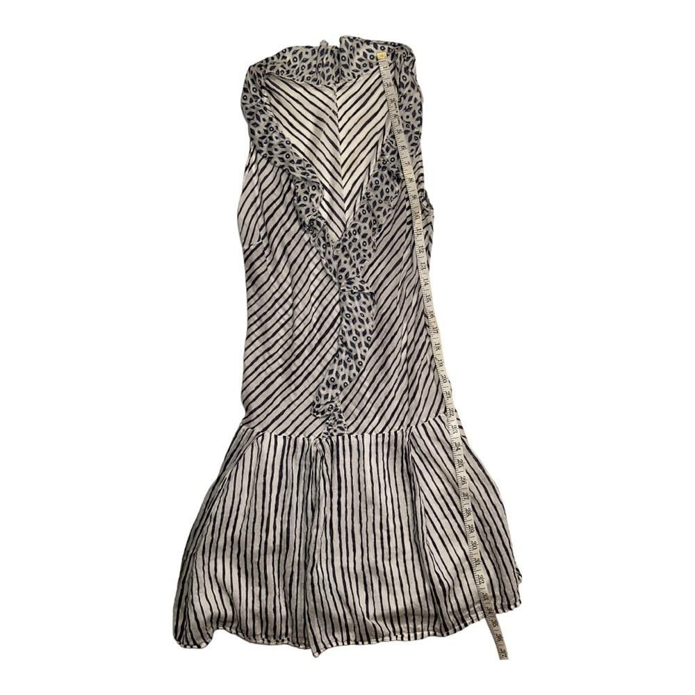 Designer Striped Low Ruffle Knee Length Dress Size Small Size S / US 4 / IT 40 - 4 Thumbnail