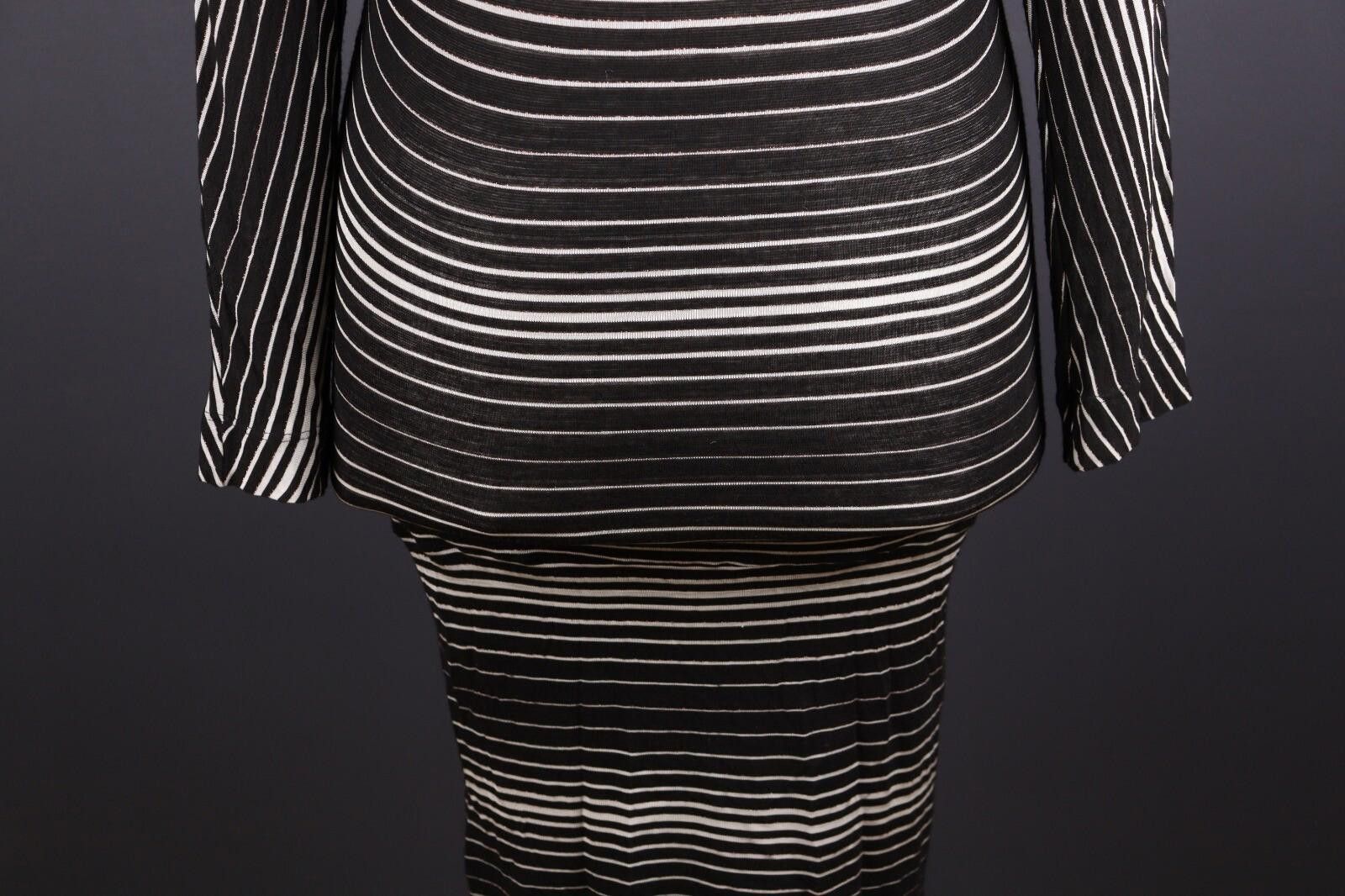 Designer Miss Sixty Black Stripe Knit Bodycon Midi Dress Size M Size M / US 6-8 / IT 42-44 - 10 Thumbnail
