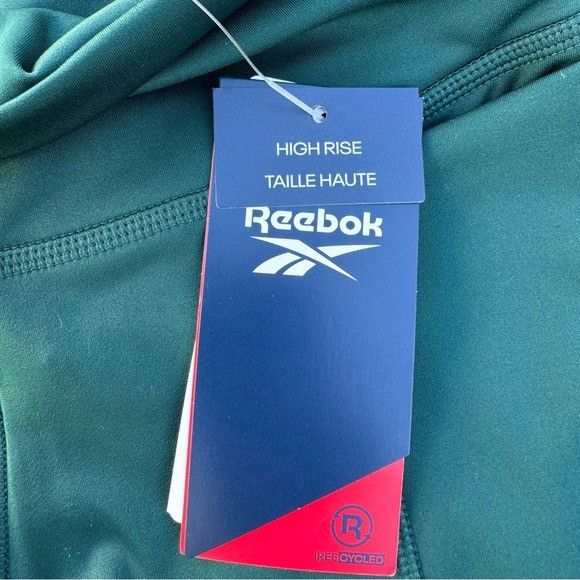 Reebok NWT REEBOK WOMEN’S HIGH RISE GREEN TIGHTS LEGGINGS SZ SMALL Size 24" / US 00 / IT 34 - 3 Thumbnail