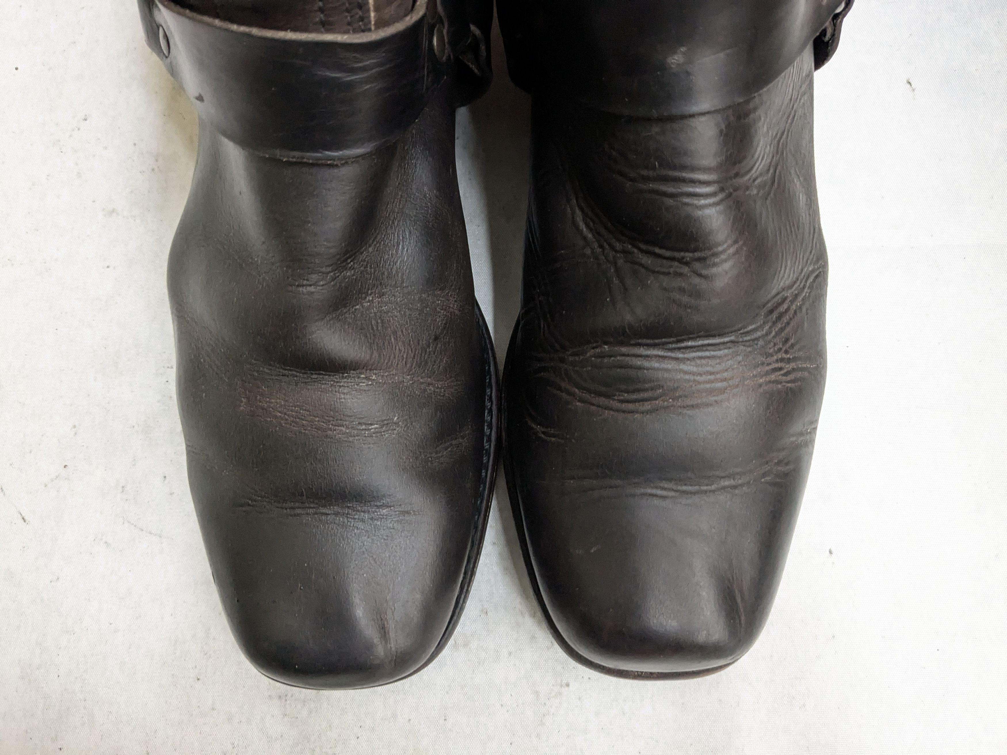 Frye Frye Harness Boots Brown 12 M Leather Strap Rubber Size US 12 / EU 45 - 2 Thumbnail