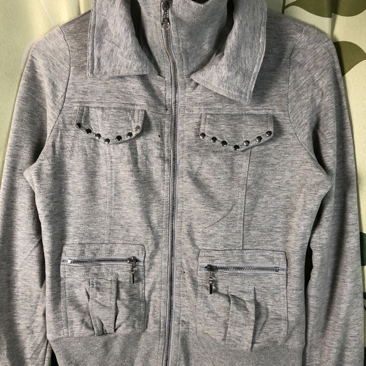 Japanese Brand Cecil Mcbee Grey multipocket jacket sweater #7419 Size M / US 6-8 / IT 42-44 - 5 Thumbnail