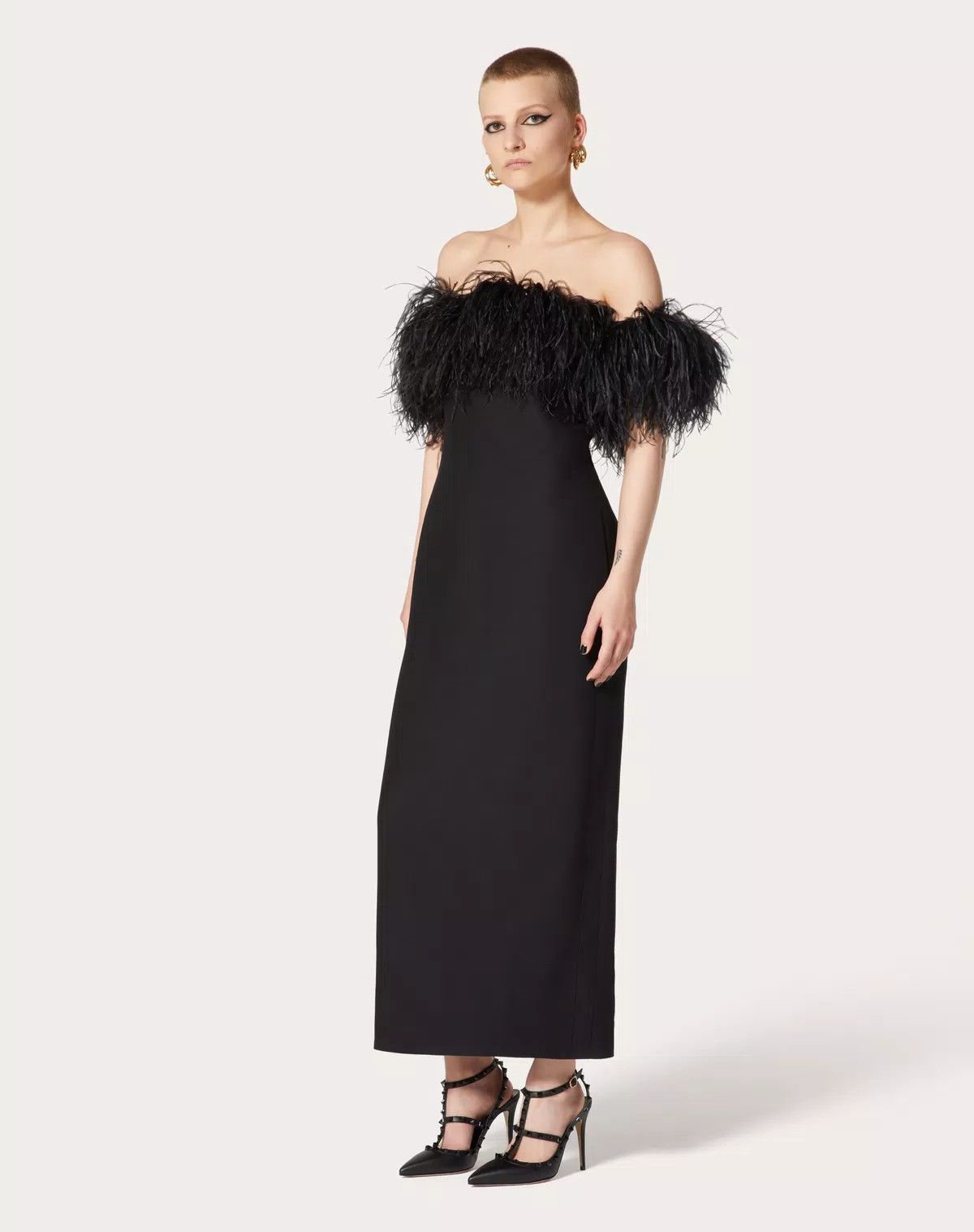 Valentino o1s1wg110625 Embrodiered Crepe Couture Dress in Black Size S / US 4 / IT 40 - 3 Thumbnail