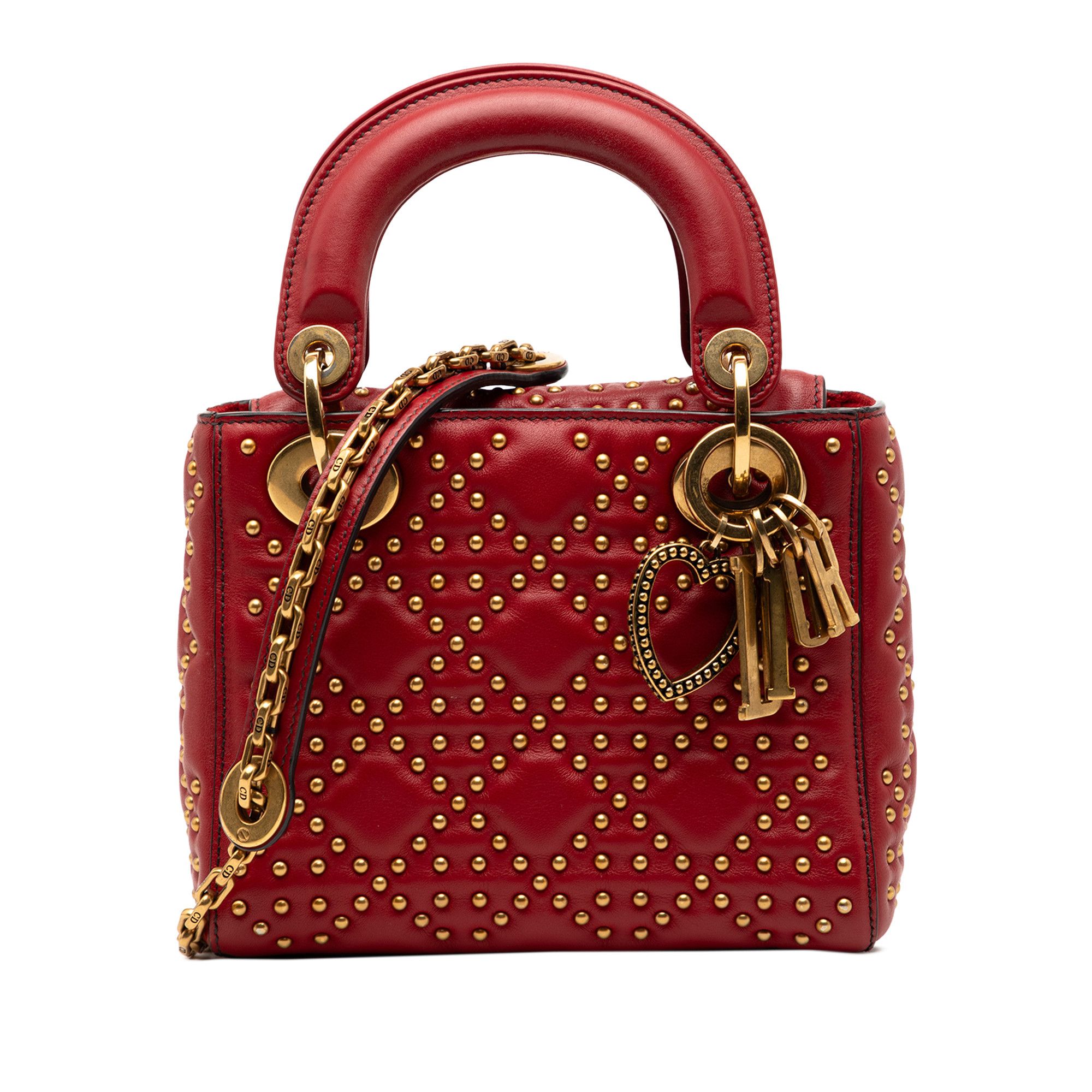 Dior Dior Mini Lambskin Cannage Studded Supple Lady Dior Size ONE SIZE - 1 Thumbnail