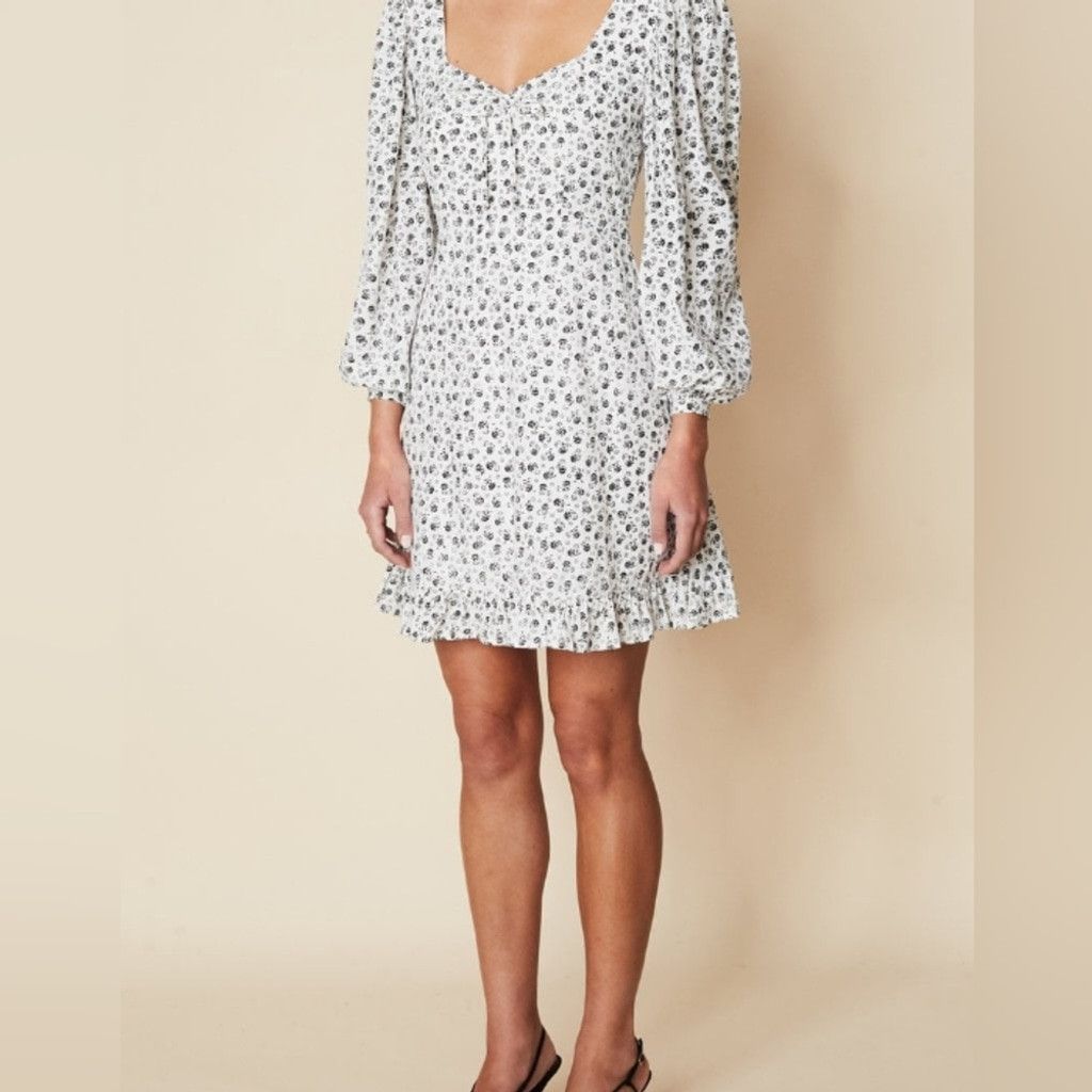 FAITHFULL NWT Calla Mini Dress - La Bleu Floral Print Size S / US 4 / IT 40 - 1 Thumbnail