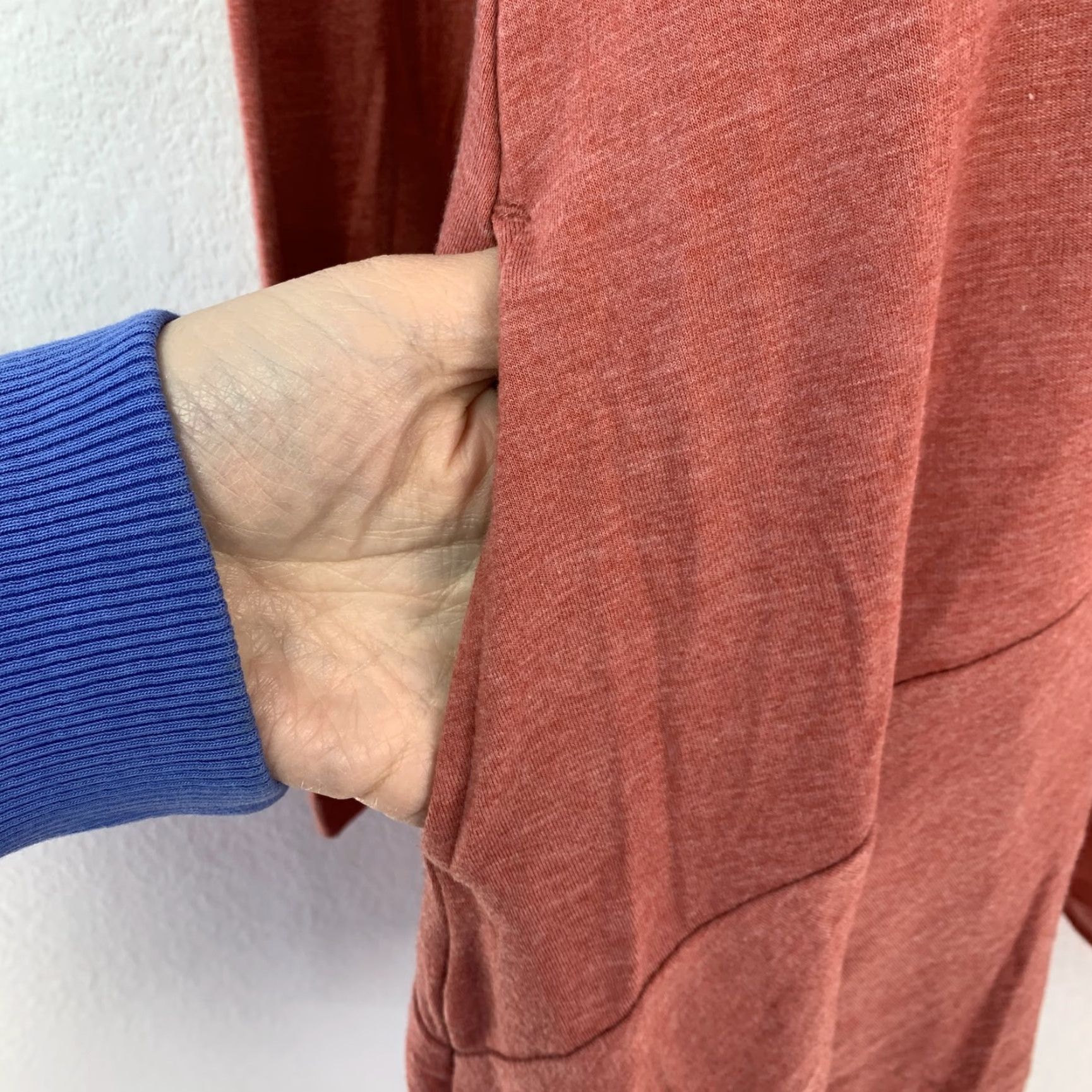 Vintage LOGO LOUNGE Tunic Shirt Womens XXS Rust Red Heathered Pockets Layered Chiffon Hem Casual Knit Crew Neck Long Sleeve Fall Winter Spring Size XXS / US 00 / IT 34 - 4 Thumbnail