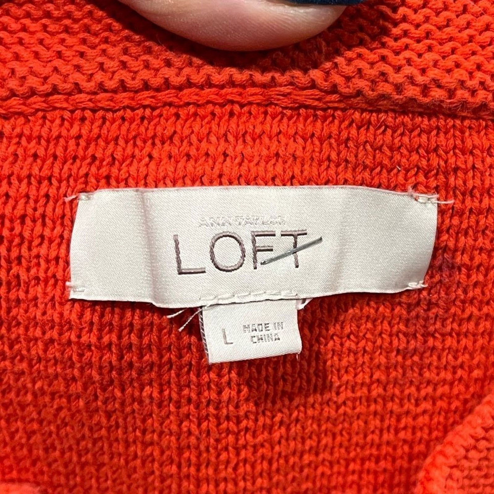 Loft Ann Taylor Loft Sweater Jacket Full Zip Up Knit Size L Size L / US 10 / IT 46 - 4 Thumbnail