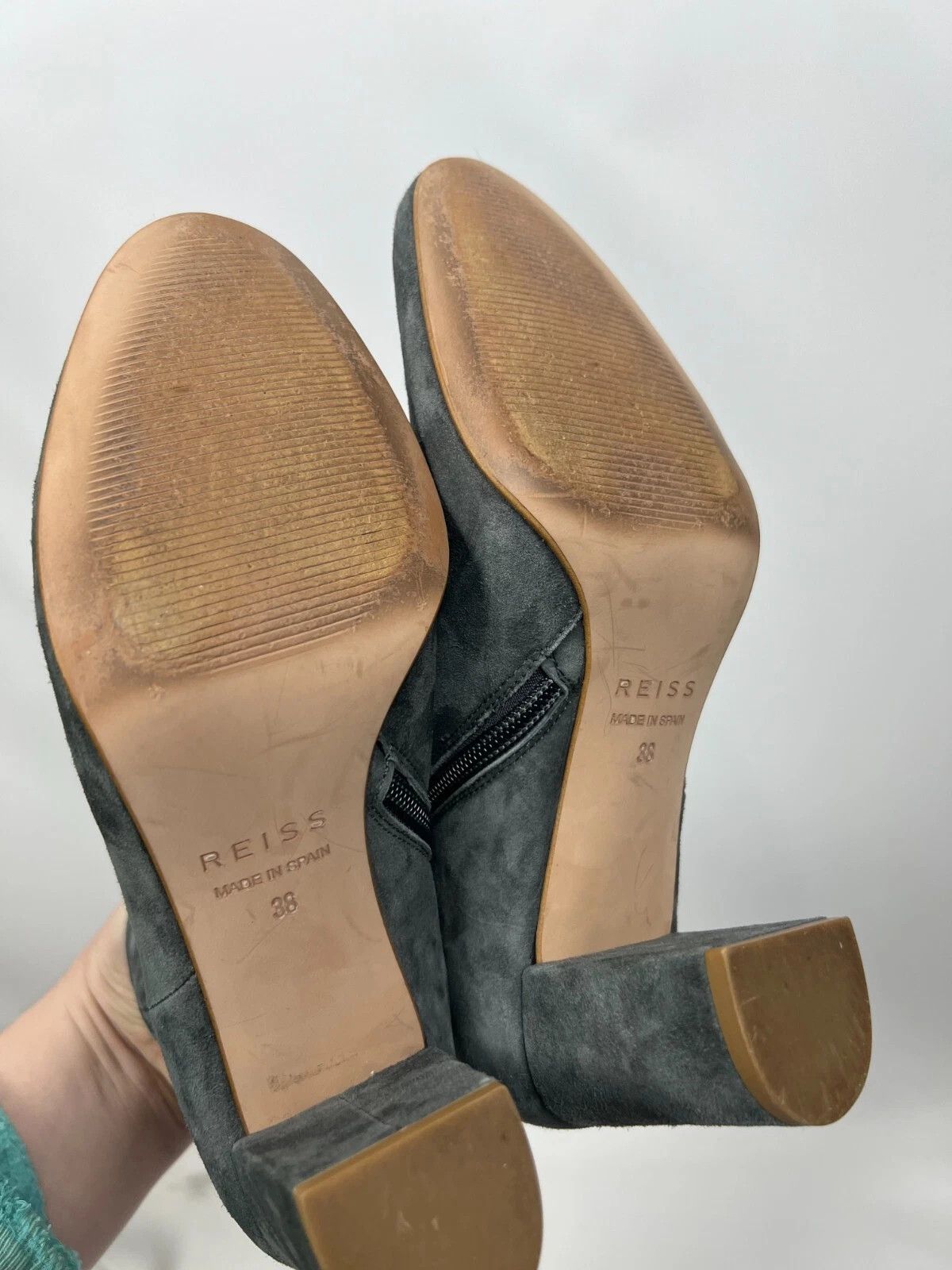 Reiss REISS Women's Charcoal Florens Casual Block Heeled Boots Size US 7.5 / IT 37.5 - 6 Thumbnail