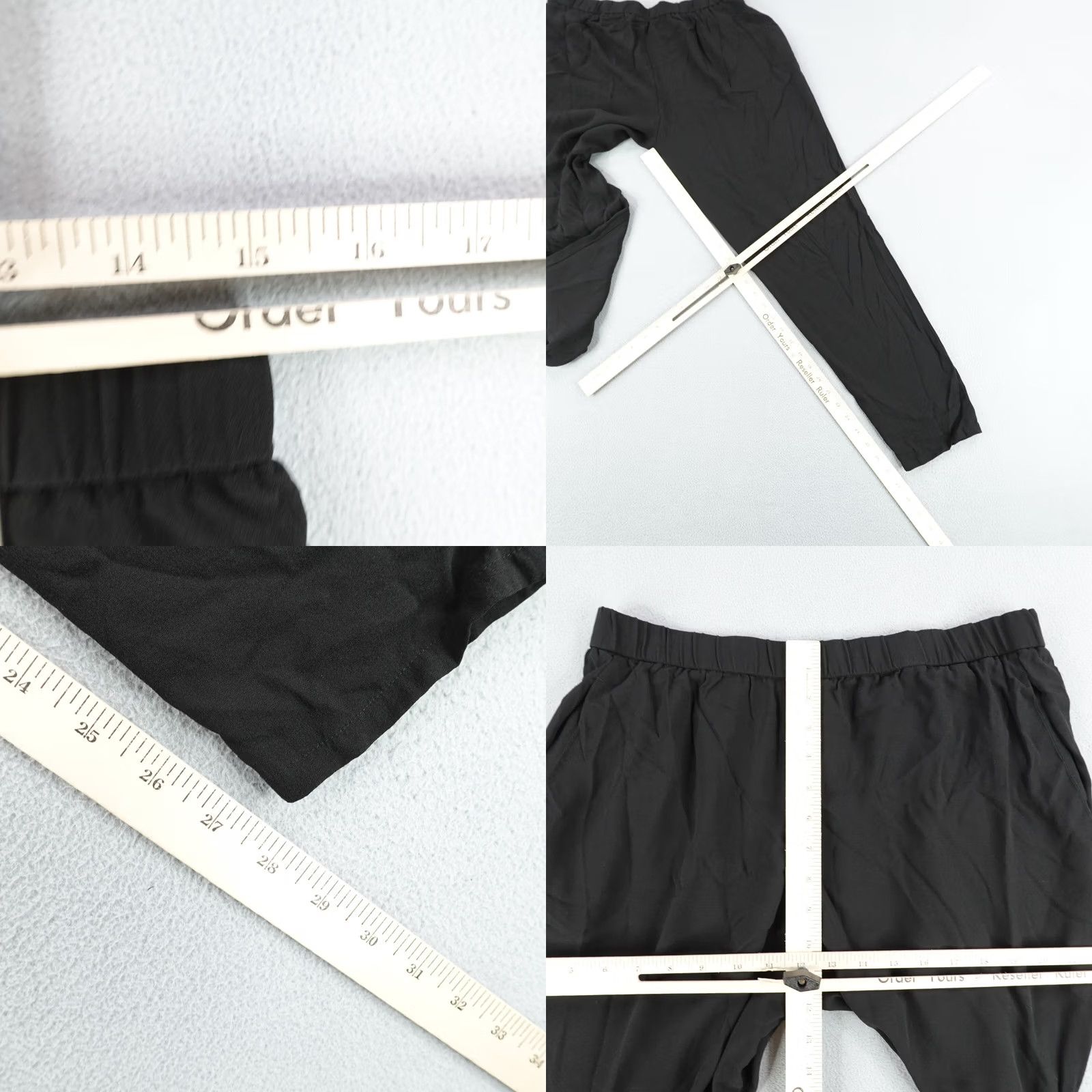 Eileen Fisher Eileen Fisher Pants Womens Medium Black Silk Tapered Lightweight Stretch Office Dress Pants Size 30" / US 8 / IT 44 - 8 Thumbnail