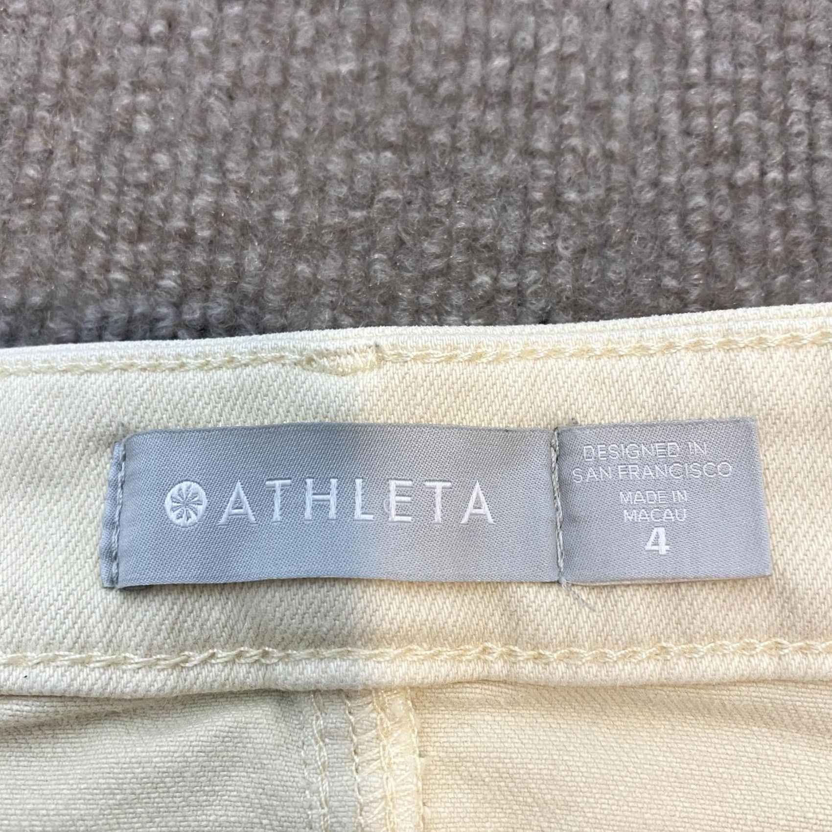 Athleta Athleta Jeans Womens 4 White Straight Light Wash High Rise Stretch Denim Size 27" / US 4 / IT 40 - 5 Thumbnail