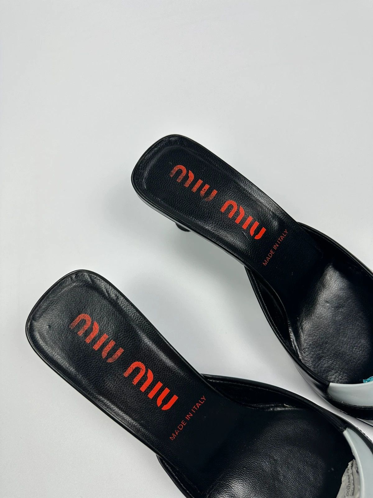 Miu Miu Miu Miu 90’s Kitten Heels Pumps Black & Blue Patent Leather Size US 7.5 / IT 37.5 - 10 Thumbnail