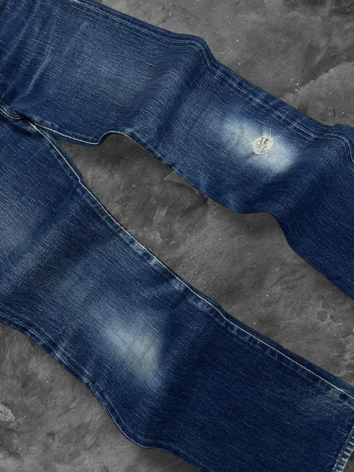Japanese Brand Vintage Designer Japan Green Selvedge Distressed Blue Denim Size US 32 / EU 48 - 5 Thumbnail