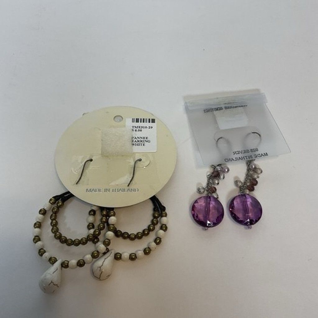 Other NWT Pannee Lot of 2 Boho Loop/Hoop Earrings&Dang Purple Drop Size ONE SIZE - 6 Thumbnail