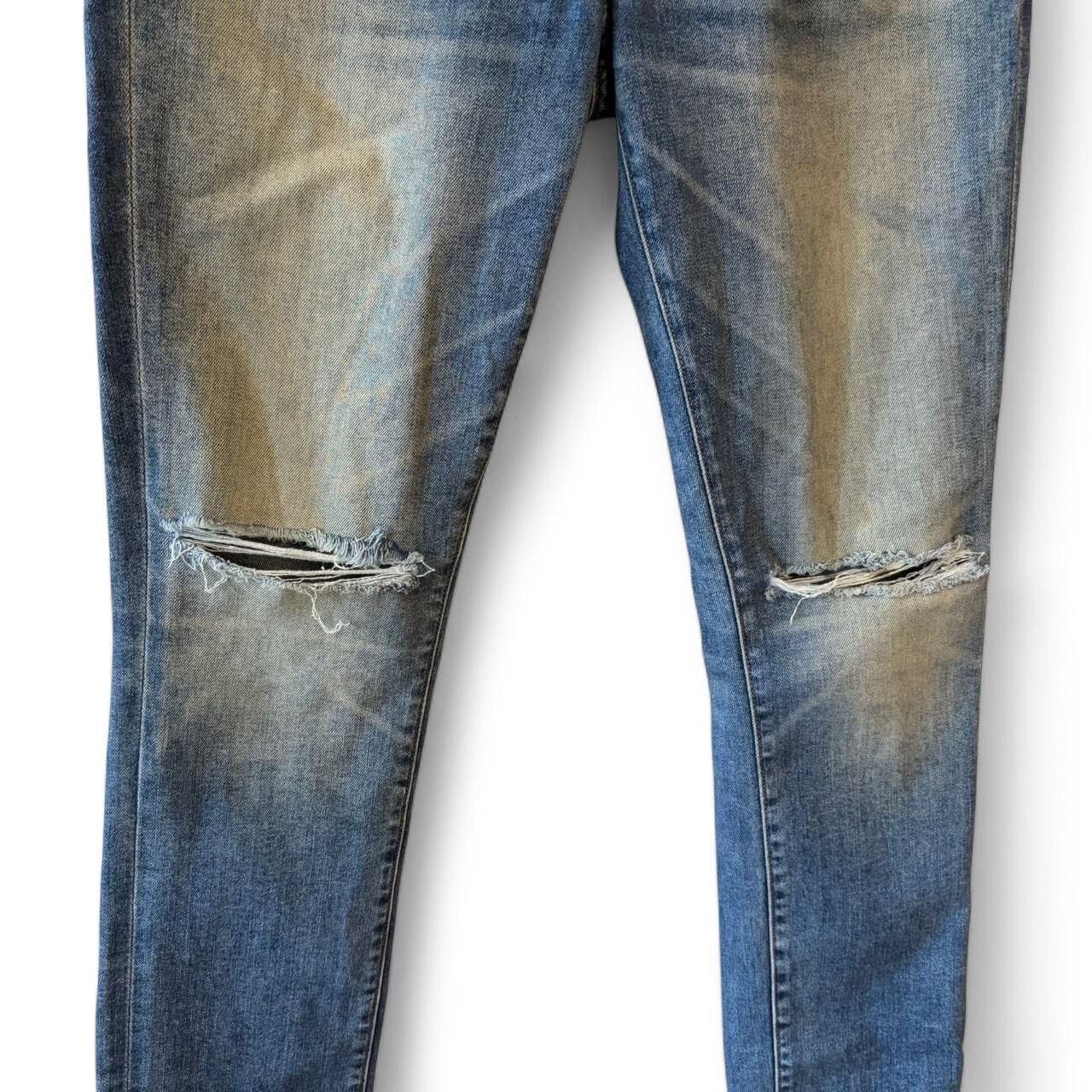 MONFRERE Monfrere Greyson Distressed Skinny Fit Jeans Dark Vintage Size US 31 - 2 Thumbnail