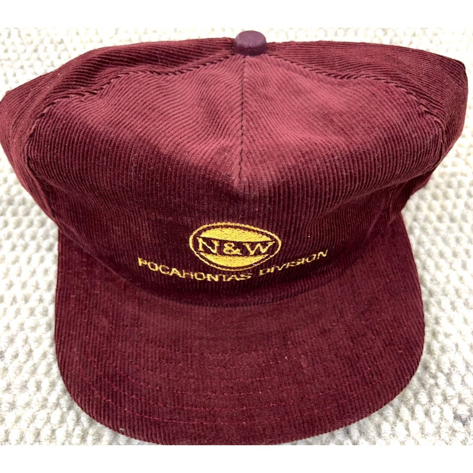 Vintage VINTAGE Norfolk Western Trucker Hat Cap Corduroy Red 80s USA Men Size ONE SIZE - 3 Thumbnail