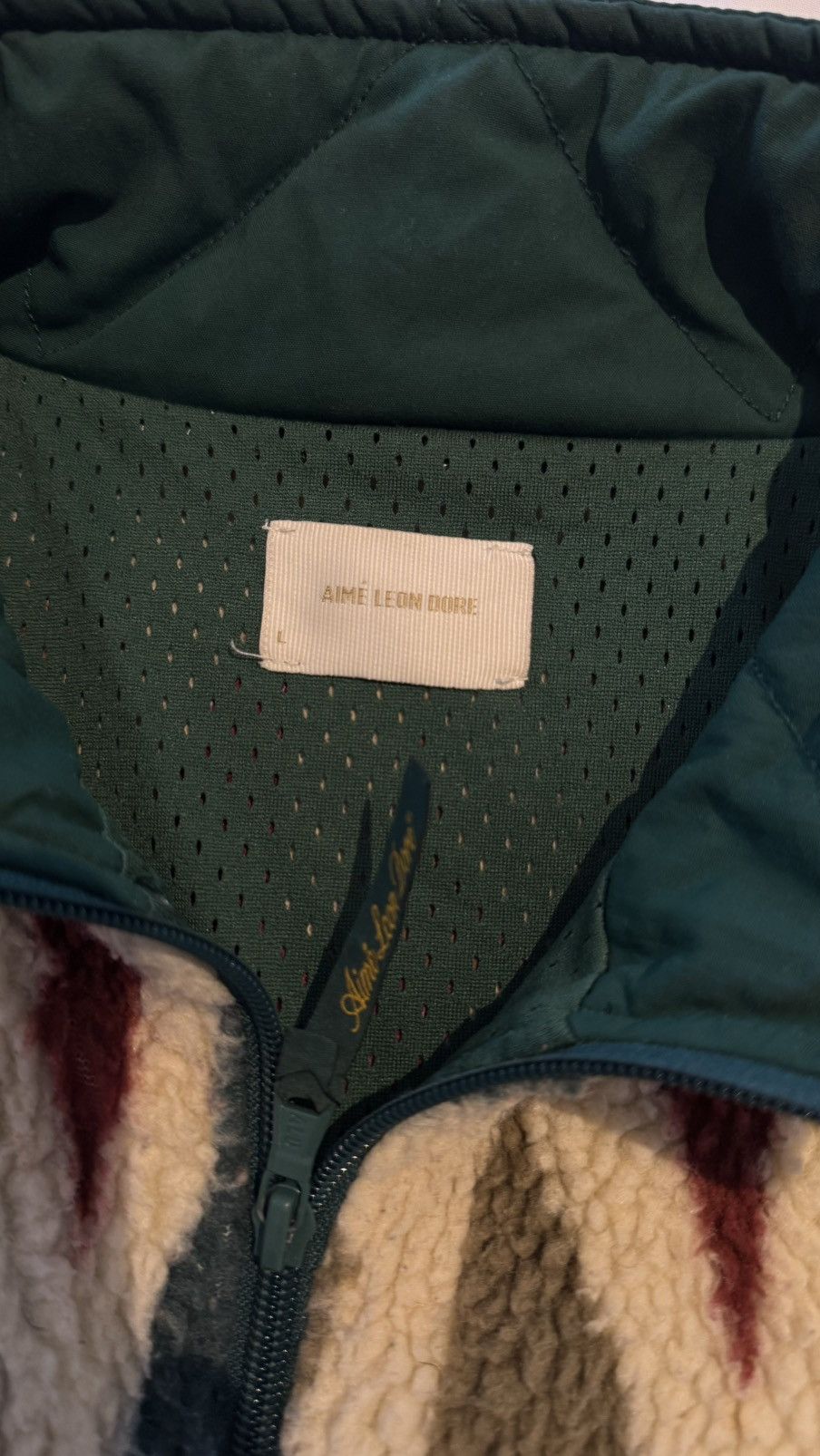 Aime Leon Dore AIME LEON DORE SHERPA SPELLOUT ZIP UP JACKET Size US L / EU 52-54 / 3 - 3 Thumbnail
