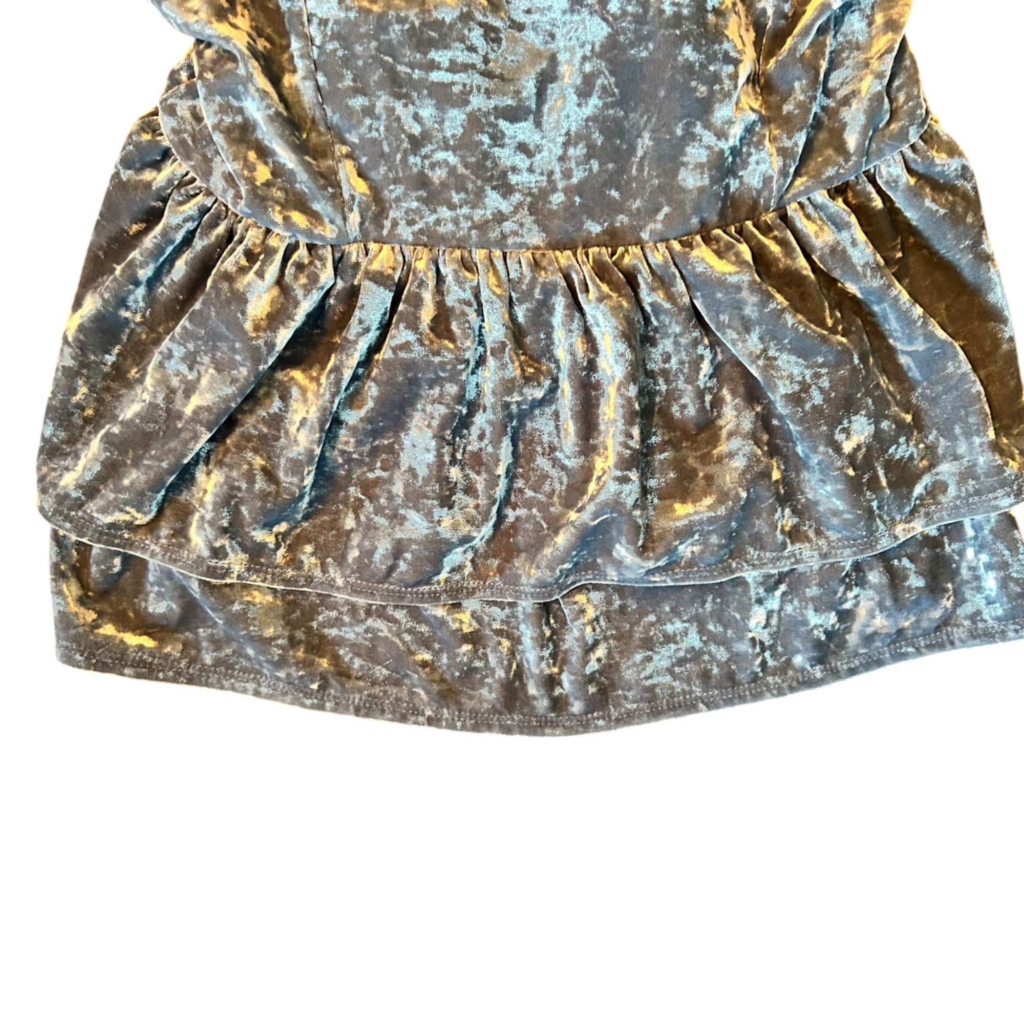 American Eagle Outfitters American Eagle Blue Velvet Peplum Babydoll Coquette Camisole Size XS / US 0-2 / IT 36-38 - 2 Thumbnail