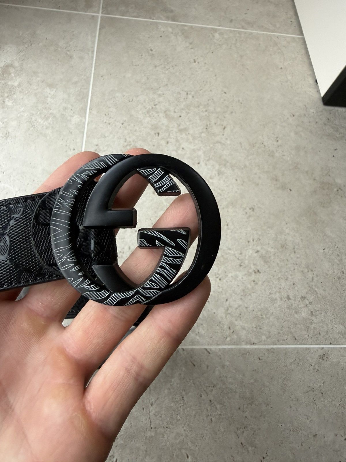 Gucci Gucci Monogram Belt Black Size ONE SIZE - 2 Thumbnail