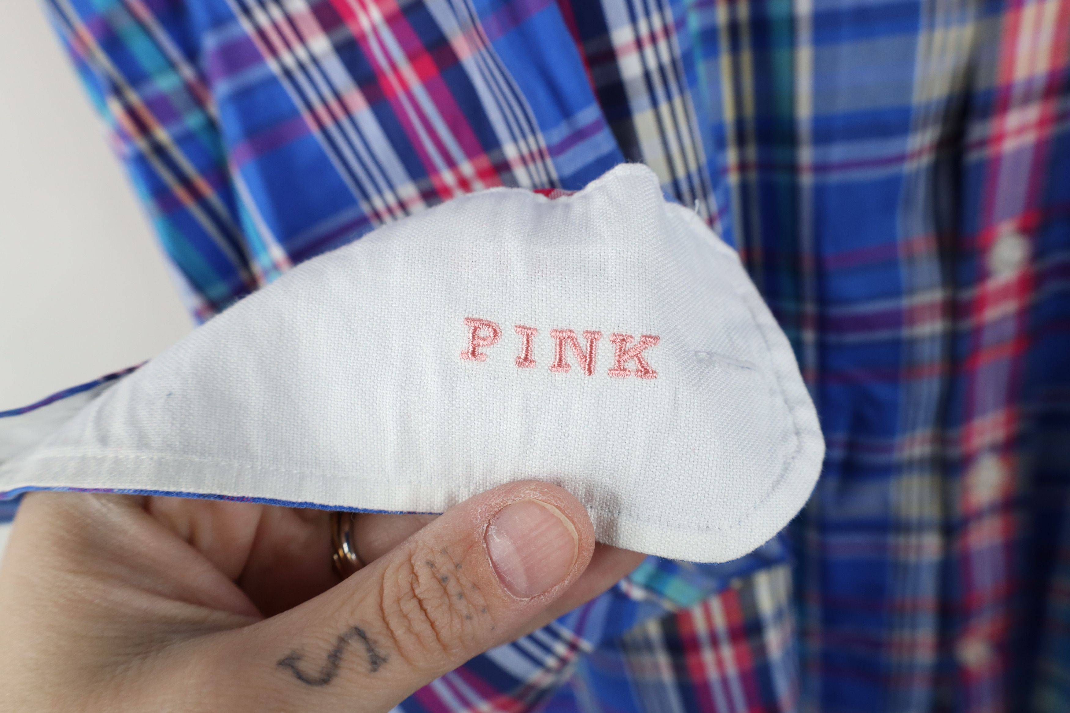 Vintage Thomas Pink Madras Plaid Collared Button Shirt Cotton Size US XXL / EU 58 / 5 - 4 Thumbnail
