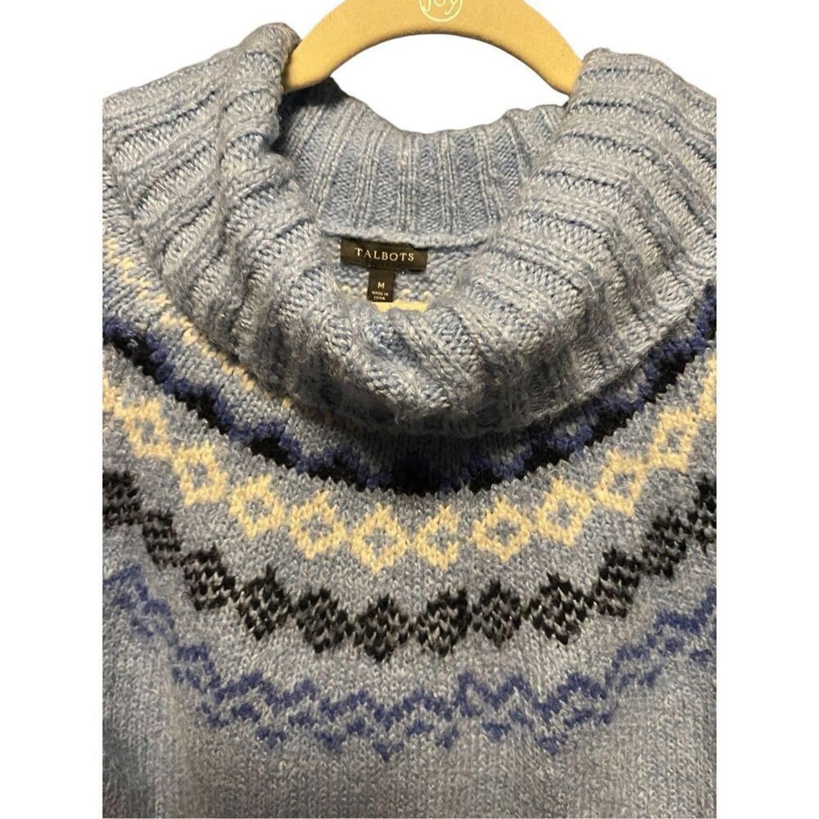Designer Talbots Fair Isle turtleneck tunic sweater medium Size M / US 6-8 / IT 42-44 - 7 Thumbnail