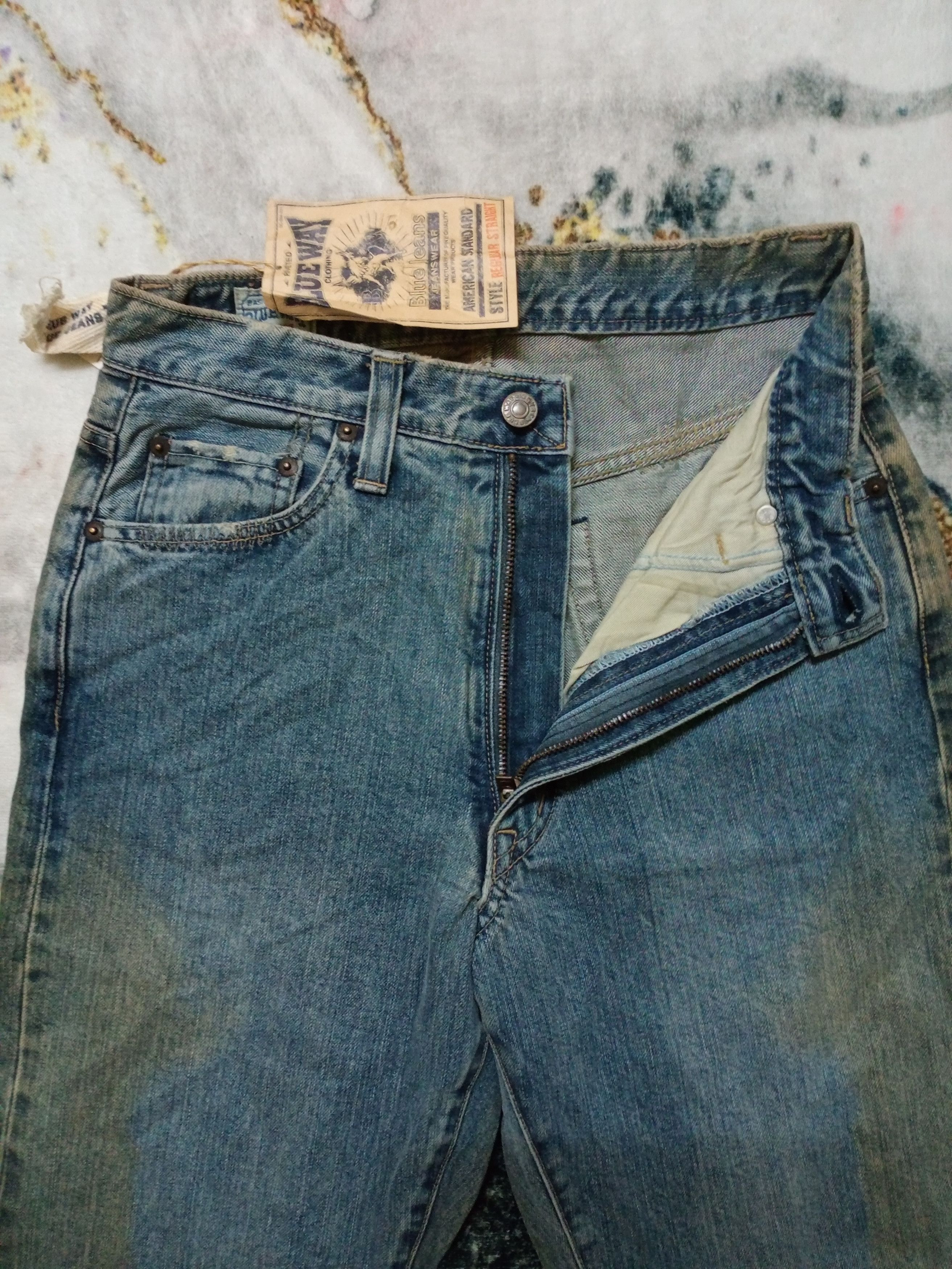 If Six Was Nine × Japanese Brand Vintage Blue Way Japan Distressed Denim Pants Size US 29 - 4 Thumbnail