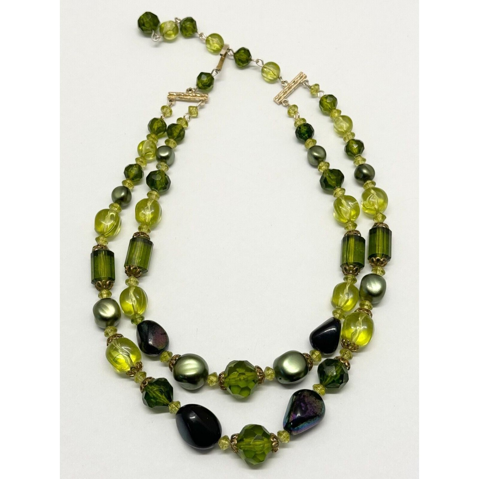 Vintage West Germany Vintage Green Beaded Necklace Size ONE SIZE - 1 Thumbnail