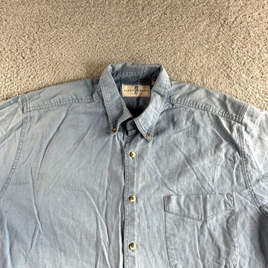 Vintage VINTAGE River Trader Shirt Mens L Blue Button-Up Linen Blend Casual Outdoor Size US L / EU 52-54 / 3 - 4 Thumbnail