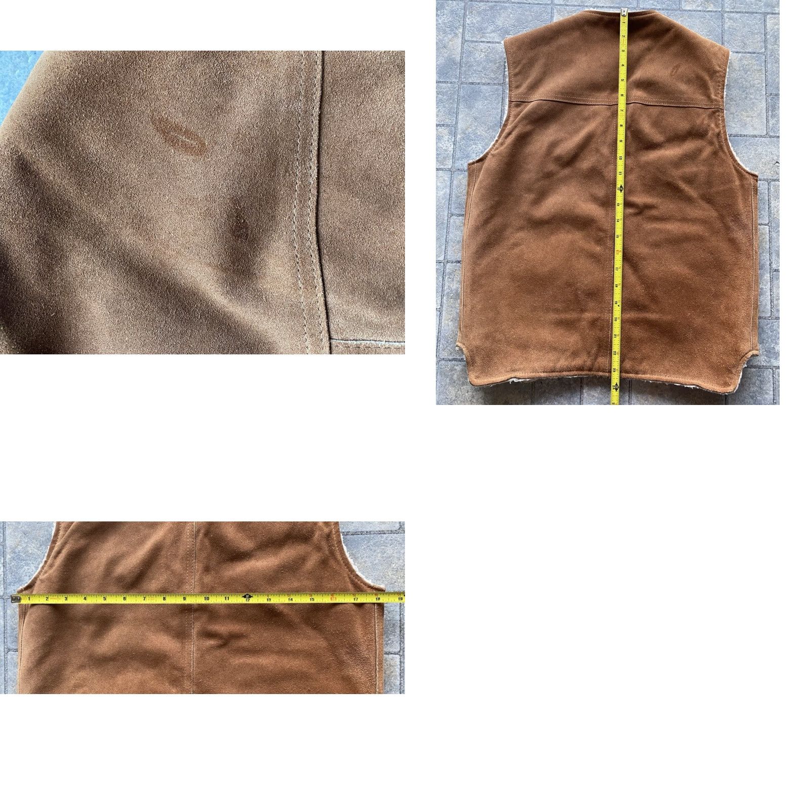 Sears VINTAGE Sears Vest Mens Small Western Suede Leather Sherpa Lined Pockets Snaps Cowboy Western VTG Size US S / EU 44-46 / 1 - 8 Thumbnail