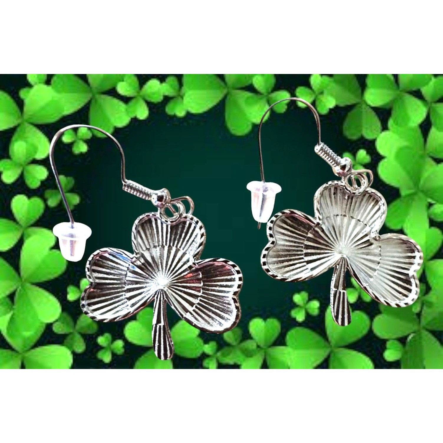 Handmade Shamrock Earrings St Patrick's Day Party Parade Dangle Hooks Size ONE SIZE - 11 Thumbnail