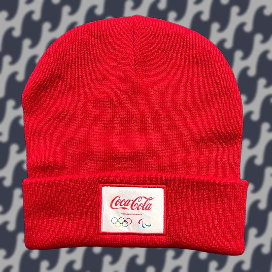 Vintage Coca-Cola Olympics Milano Beanie Hat One Size Red Beanie Hat Unisex Adults Size ONE SIZE - 1 Thumbnail