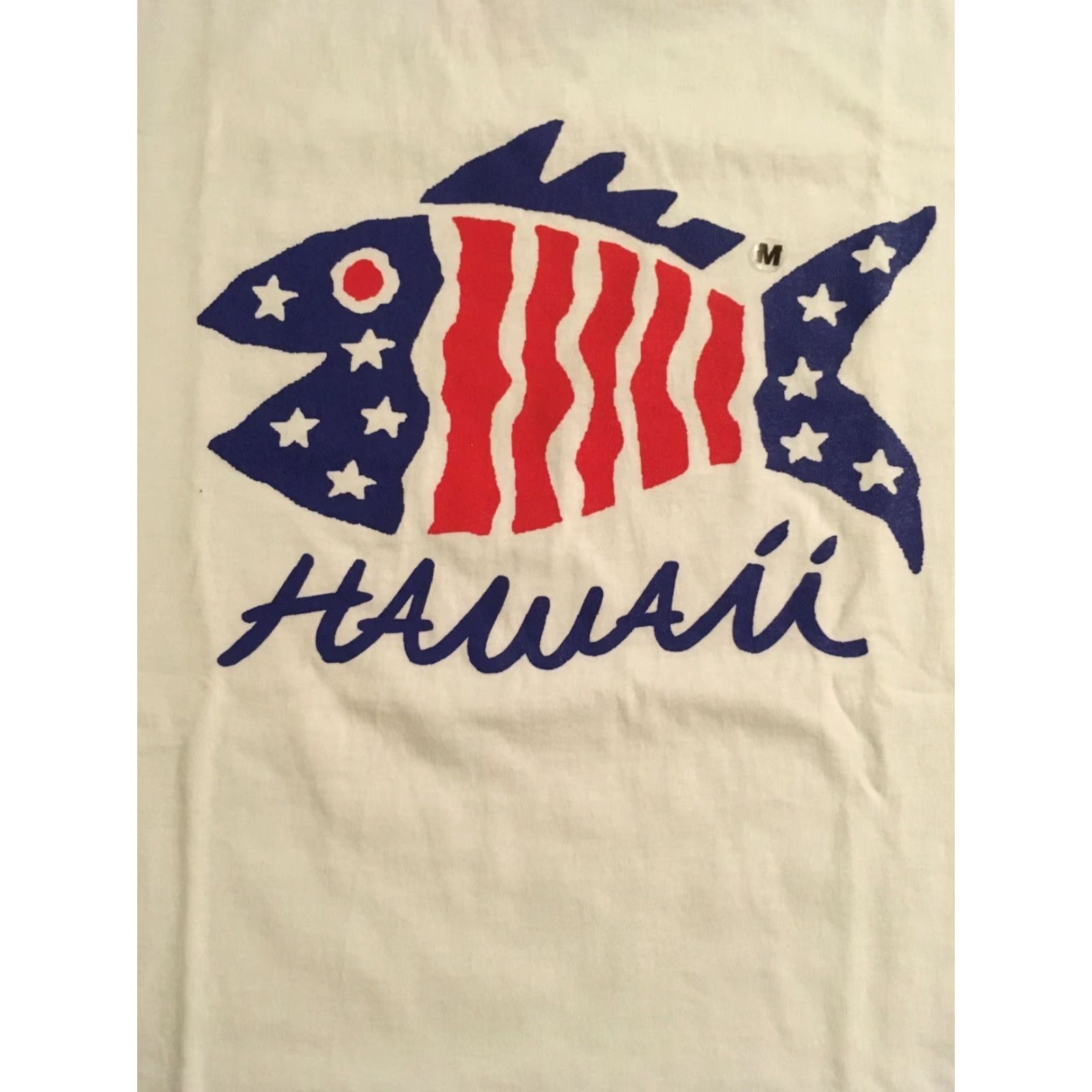 Vintage VINTAGE Sgt Leisure Hawaii Graphic Tee Shirt M White Patriotic Fish 1990s Mens Size US M / EU 48-50 / 2 - 2 Thumbnail