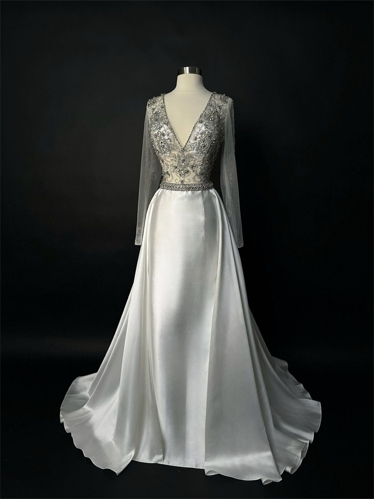 Other Brand New US 8 Jovani Maxi Off White Evening Dress Size M / US 6-8 / IT 42-44 - 2 Thumbnail