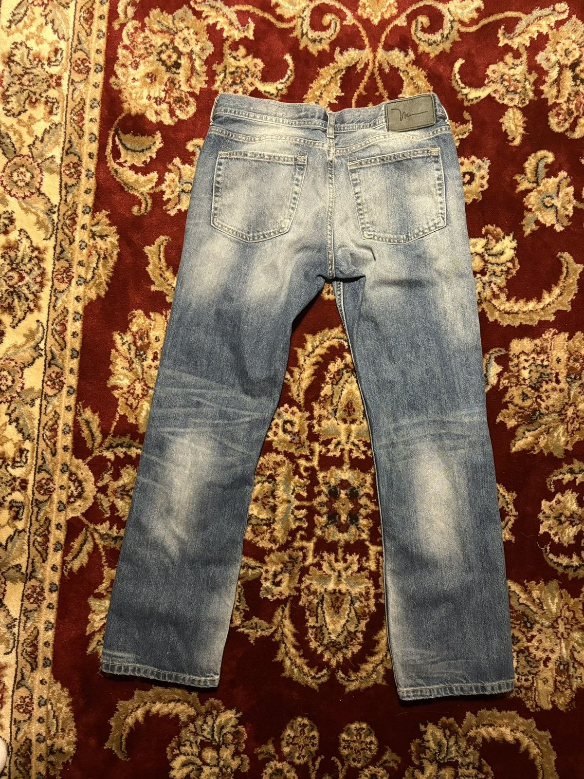 Marc Anthony Marc Anthony Distressed Slim Fit Blue Jeans Size US 33 - 2 Thumbnail