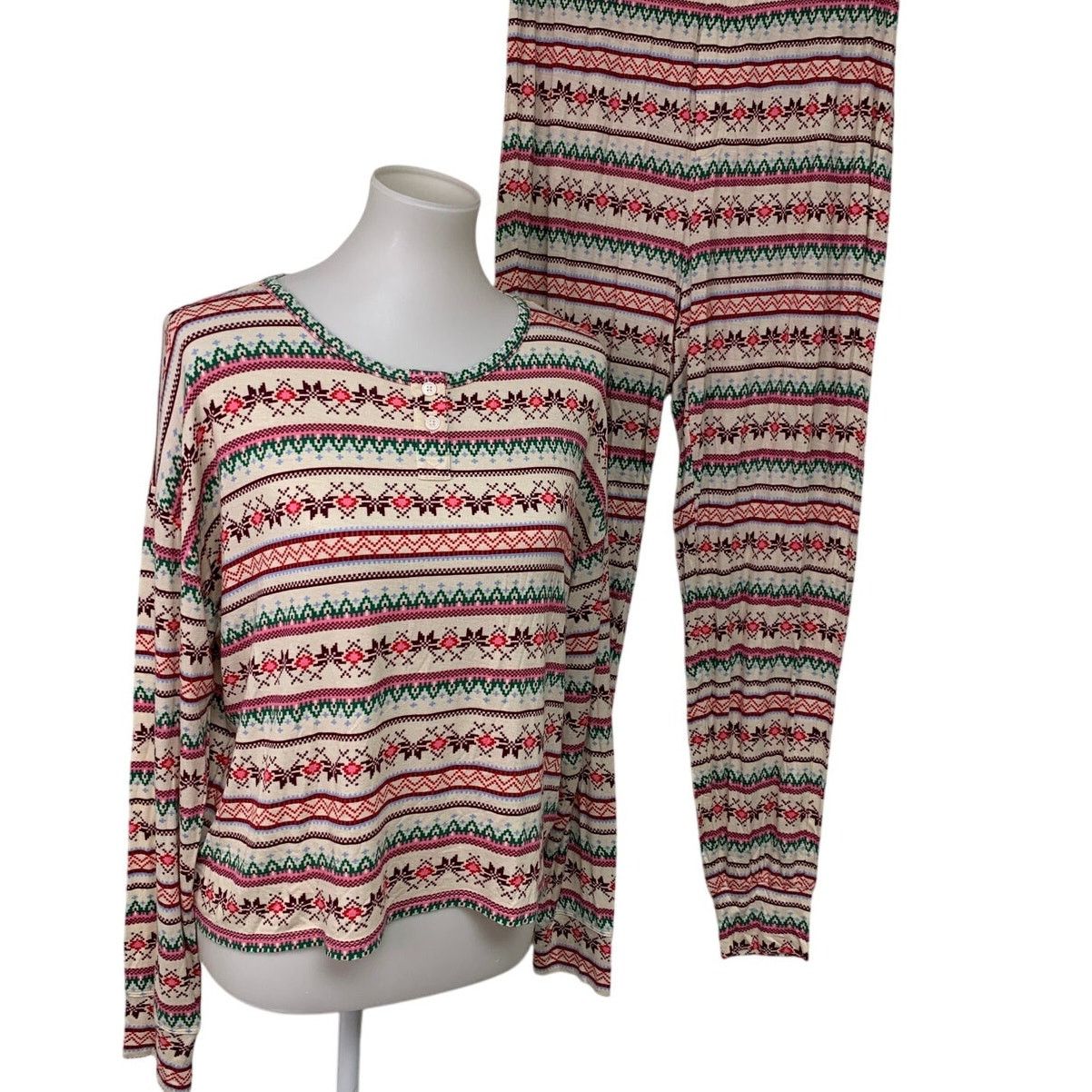 American Eagle Outfitters Aerie 2PC Long Sleeve Lightweight Soft Pajama Top Pants Set Size S / US 4 / IT 40 - 1 Thumbnail