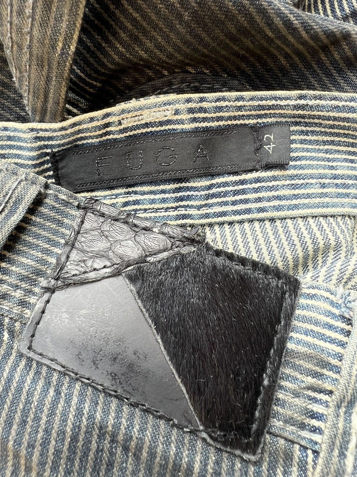 GOSTAR DE FUGA Fuga Japan Waxed Hickory Striped Bootcut Carpenter Pant Size US 29 - 22 Thumbnail