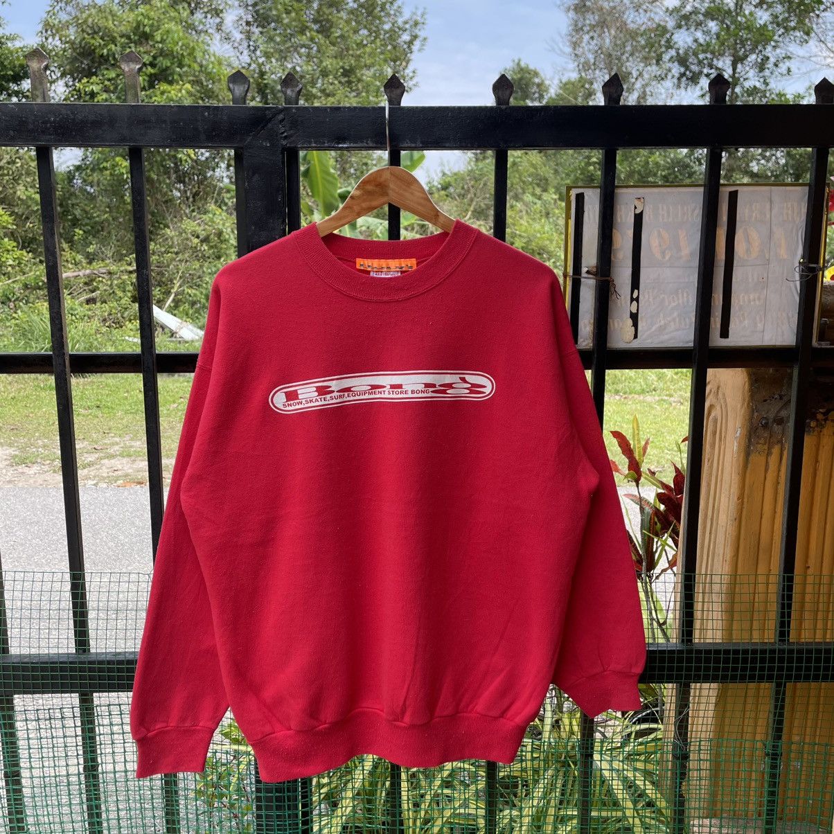 Vintage 🔥Vintage 90s Bong Big Center Box Logo Surf Skate Sweatshirts Size US M / EU 48-50 / 2 - 1 Thumbnail