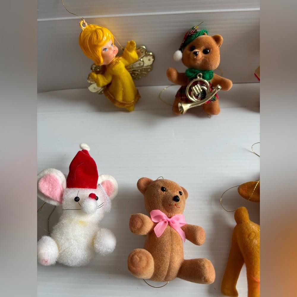 Designer Lot of 12 Vintage Flocked Christmas Ornaments Size ONE SIZE - 2 Thumbnail