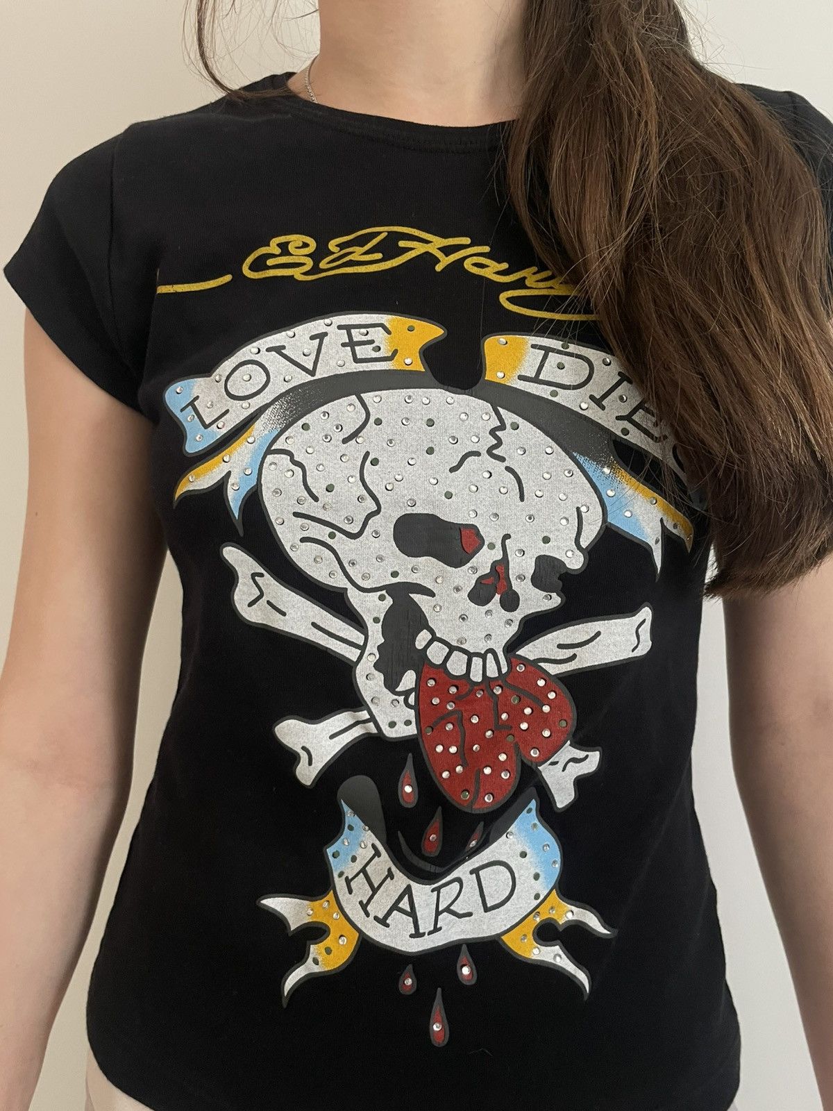 Ed Hardy Vintage Y2K Ed Hardy 00’s Skull Heart T-Shirt Japan RARE Size M / US 6-8 / IT 42-44 - 1 Thumbnail
