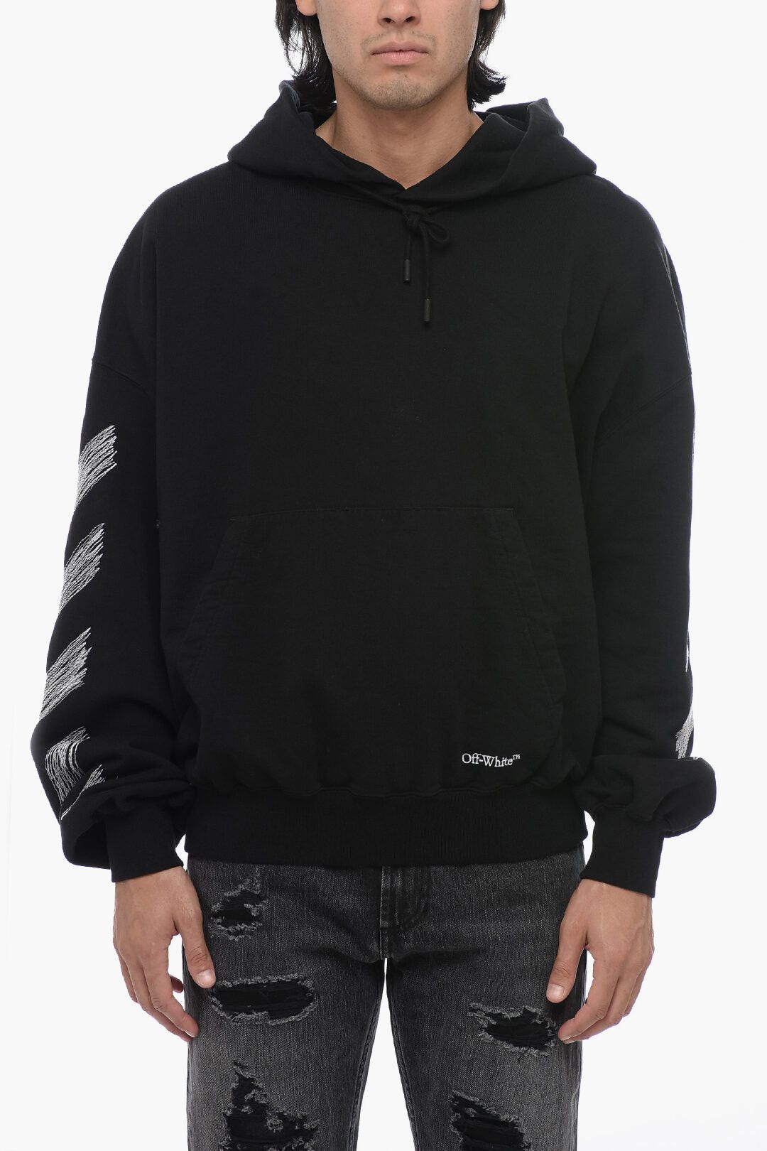 Off-White Cotton Hoodie with Patch Pocket Size US XS / EU 42 / 0 - 1 Thumbnail