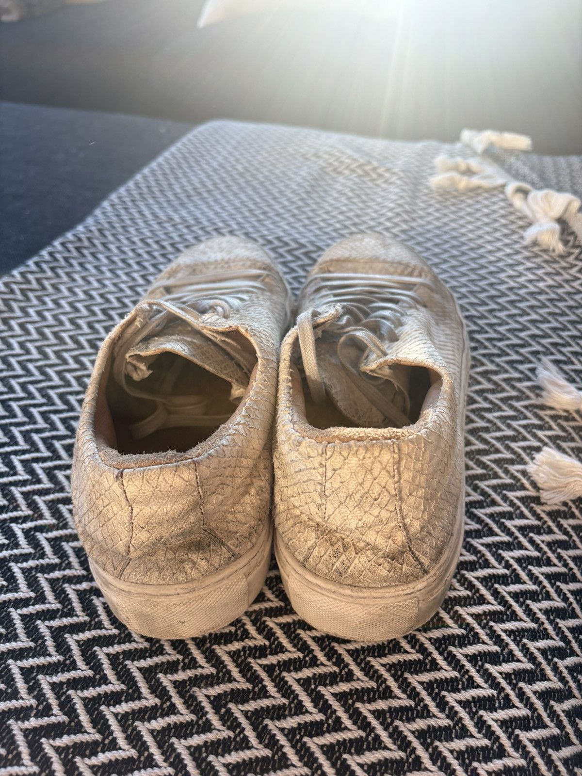 John Varvatos John Varvatos Reed Low Top Lazer Cut Snake Print Sneakers Size US 11 / EU 44 - 5 Thumbnail