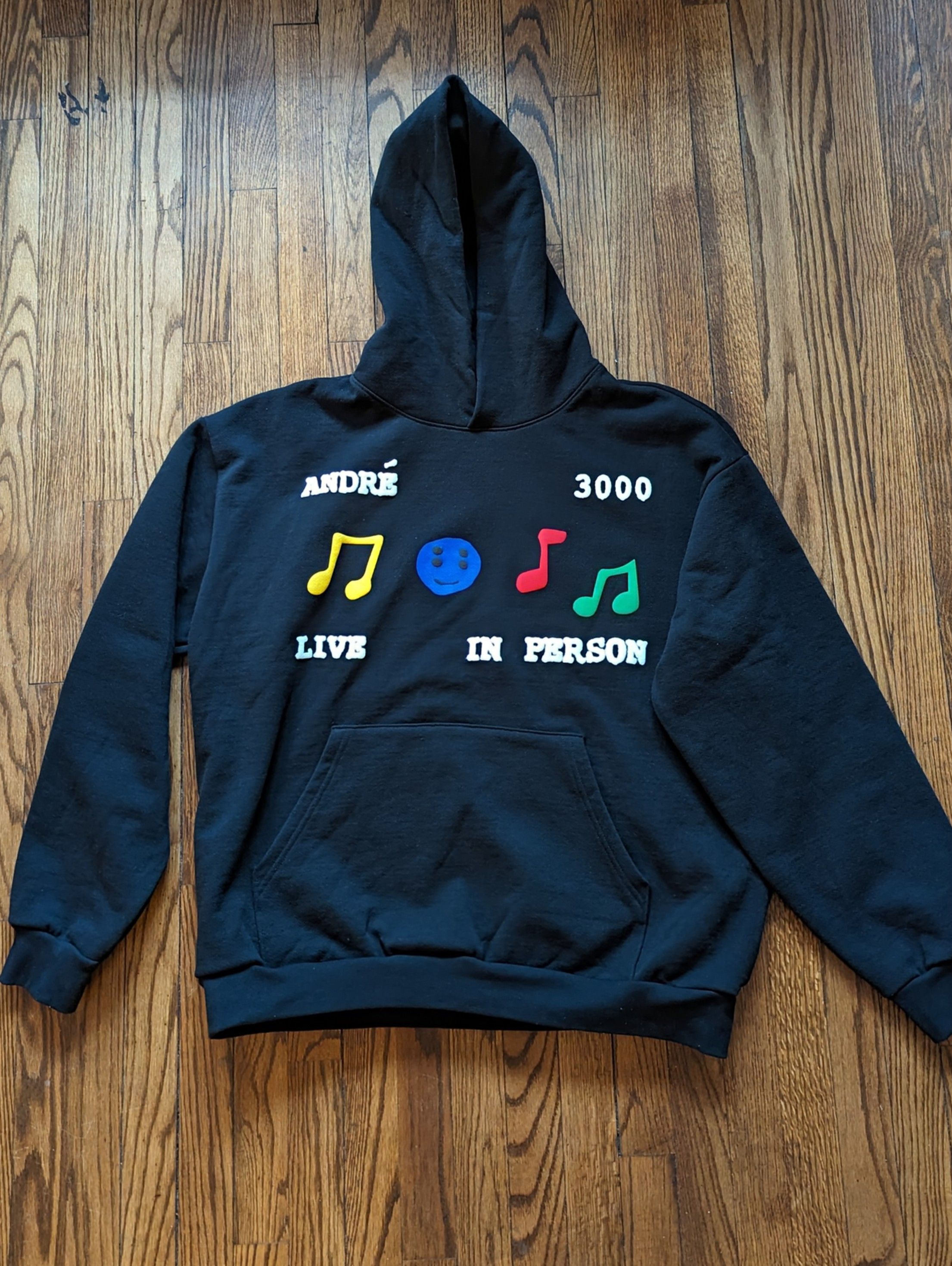 Image of Cactus Plant Flea Market Andre 3000 New Blue Sun Tour Hoodie in Black, Men's (Size 2XL)