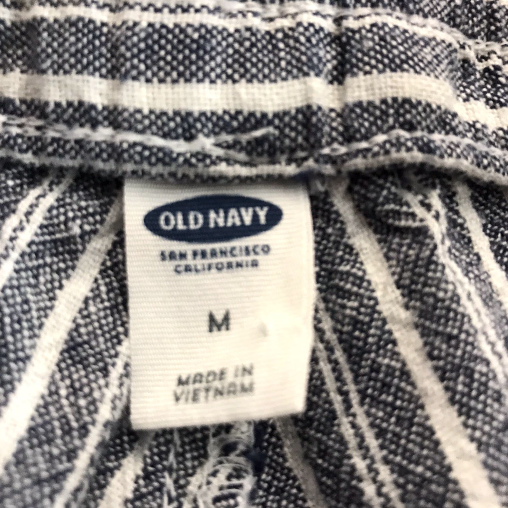 Old Navy Old Navy Women's Cropped Linen Blend Pants Summer Casual 32 Inch Waist White & Blue Striped Size 32" / US 10 / IT 46 - 5 Thumbnail