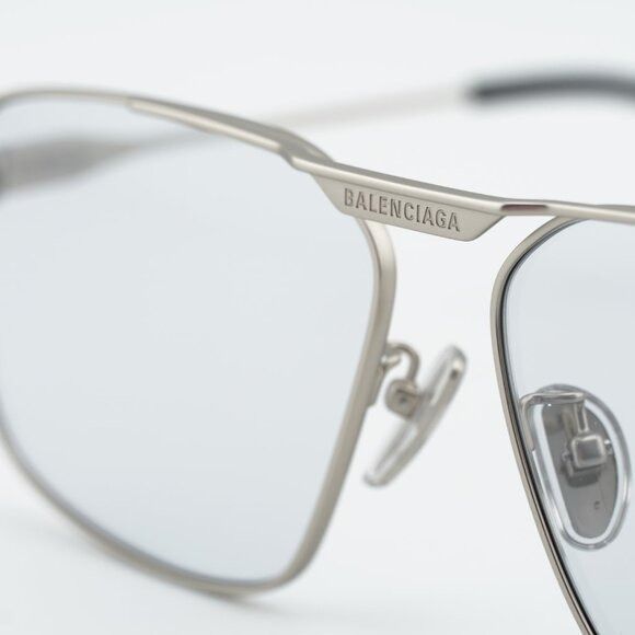 Balenciaga Balenciaga BB0418SK 004 Sunglasses Silver Square Frame, Grey Size ONE SIZE - 8 Thumbnail