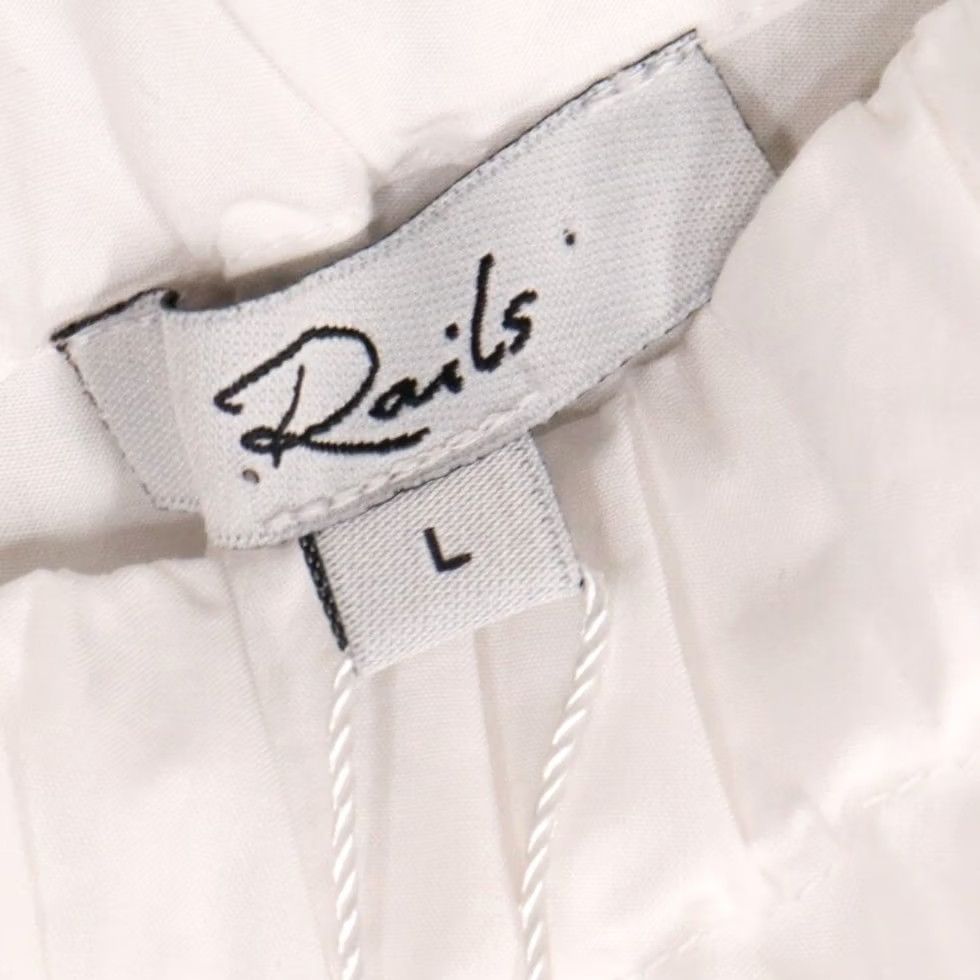 Rails Rails One Shoulder Puff Sleeve Top L White Cotton Poplin NWT Jayla Blouse Summer Womens Size L / US 10 / IT 46 - 5 Thumbnail