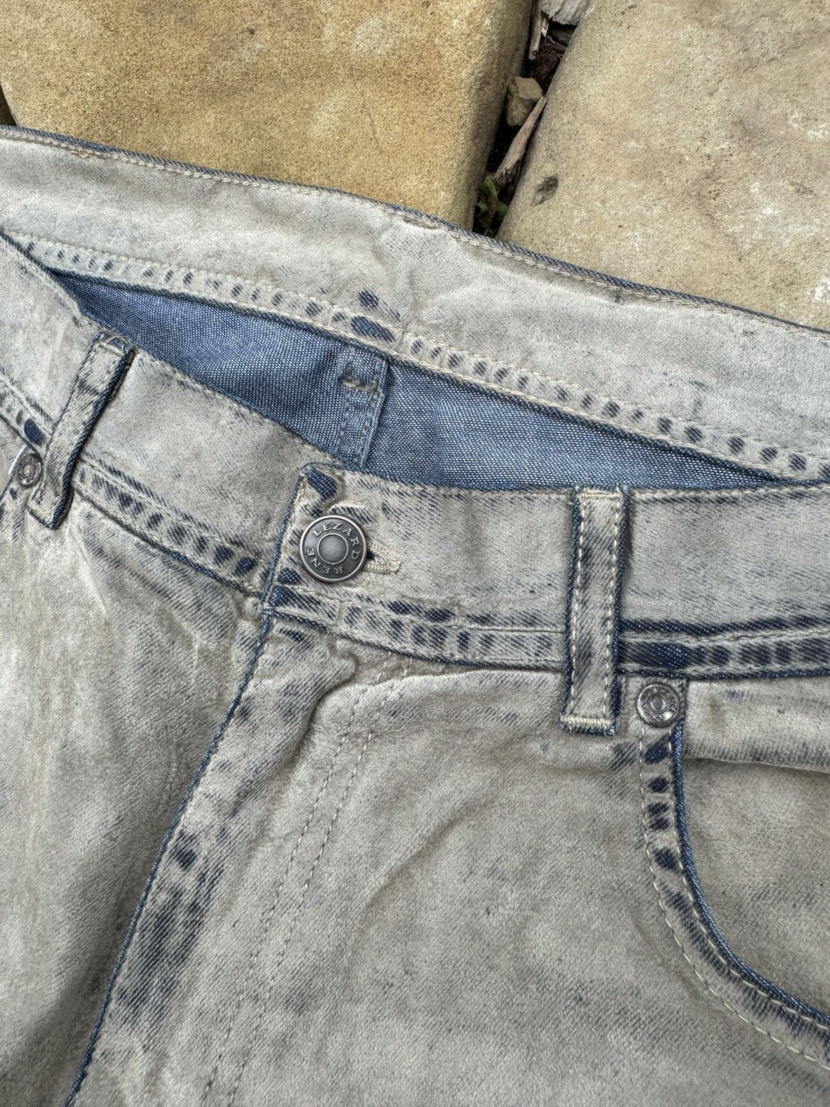 Vintage Vintage Rene Lezard Velour Y2k Distressed Pants Size US 36 / EU 52 - 9 Thumbnail