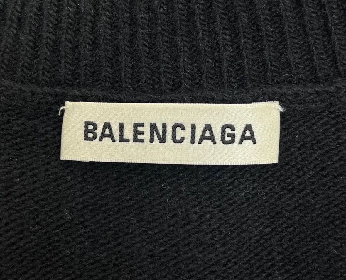Balenciaga Balenciaga black embroidery logo wool turtleneck sweater Size US S / EU 44-46 / 1 - 6 Thumbnail