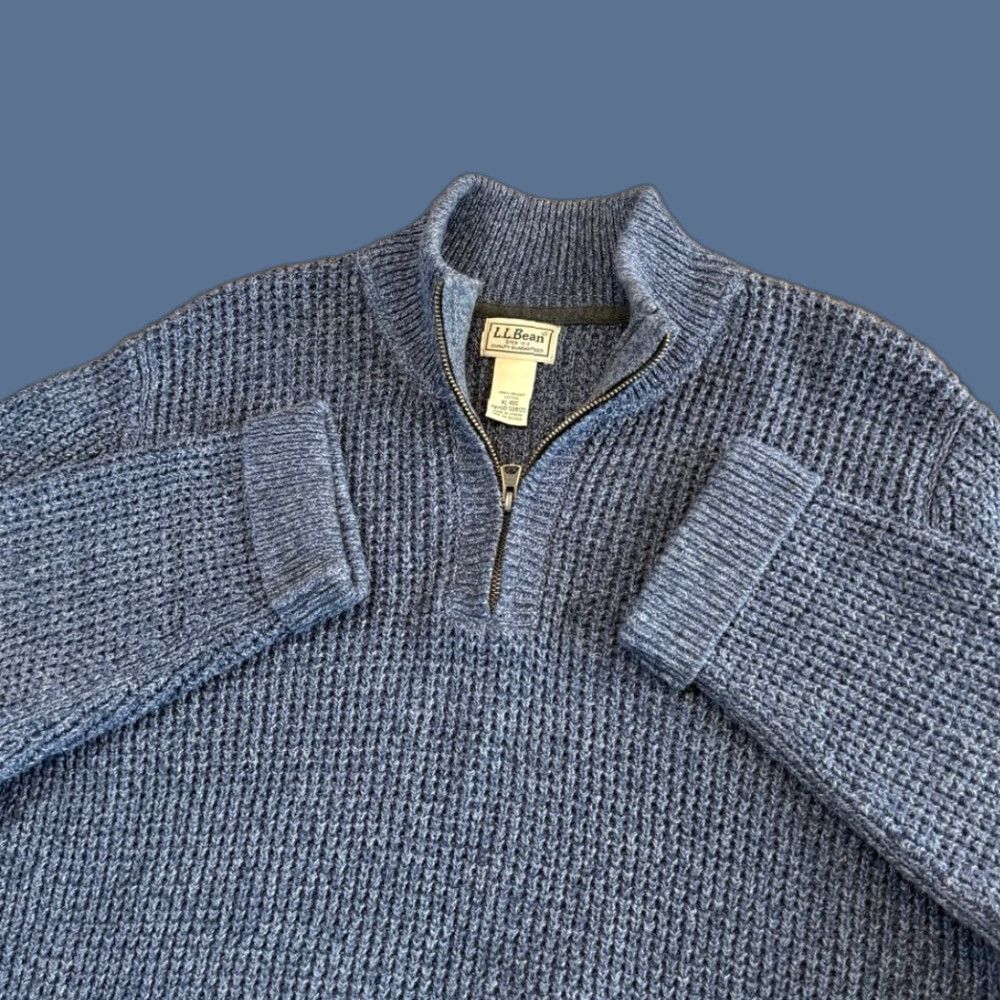 Vintage VINTAGE L.L. Bean Pullover Knit Sweater 1/4 Zip Size XL Men’s Blue Long Sleeve Size US XL / EU 56 / 4 - 1 Thumbnail