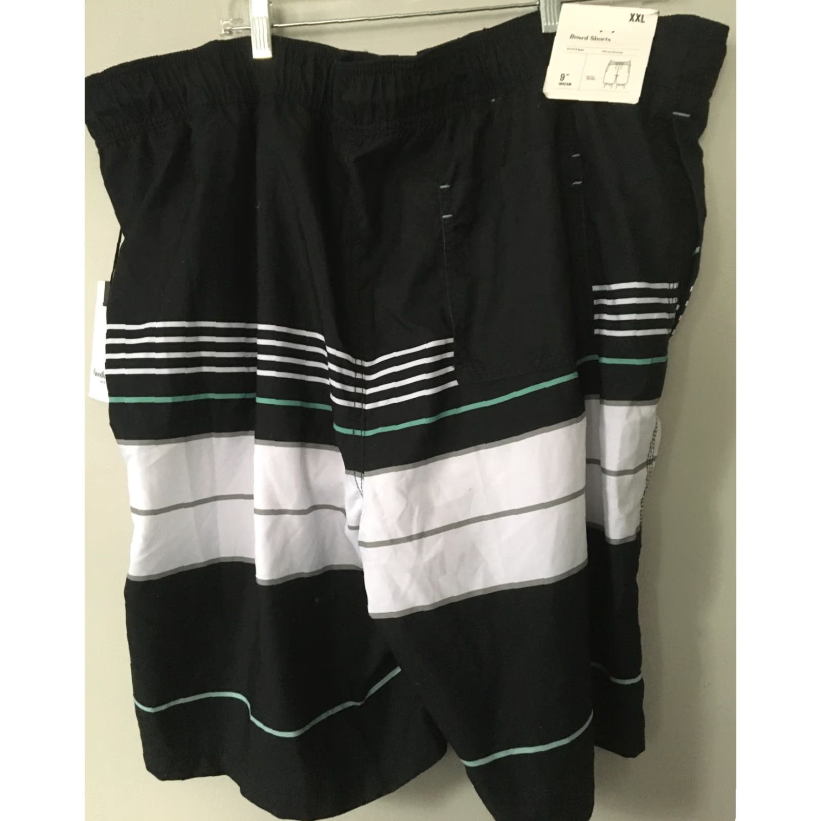 Vintage Goodfellow & Co Black Striped 9" UPF 50+ Swim Trunks Board Shorts 2XL XXL Men Size US 39 - 4 Thumbnail