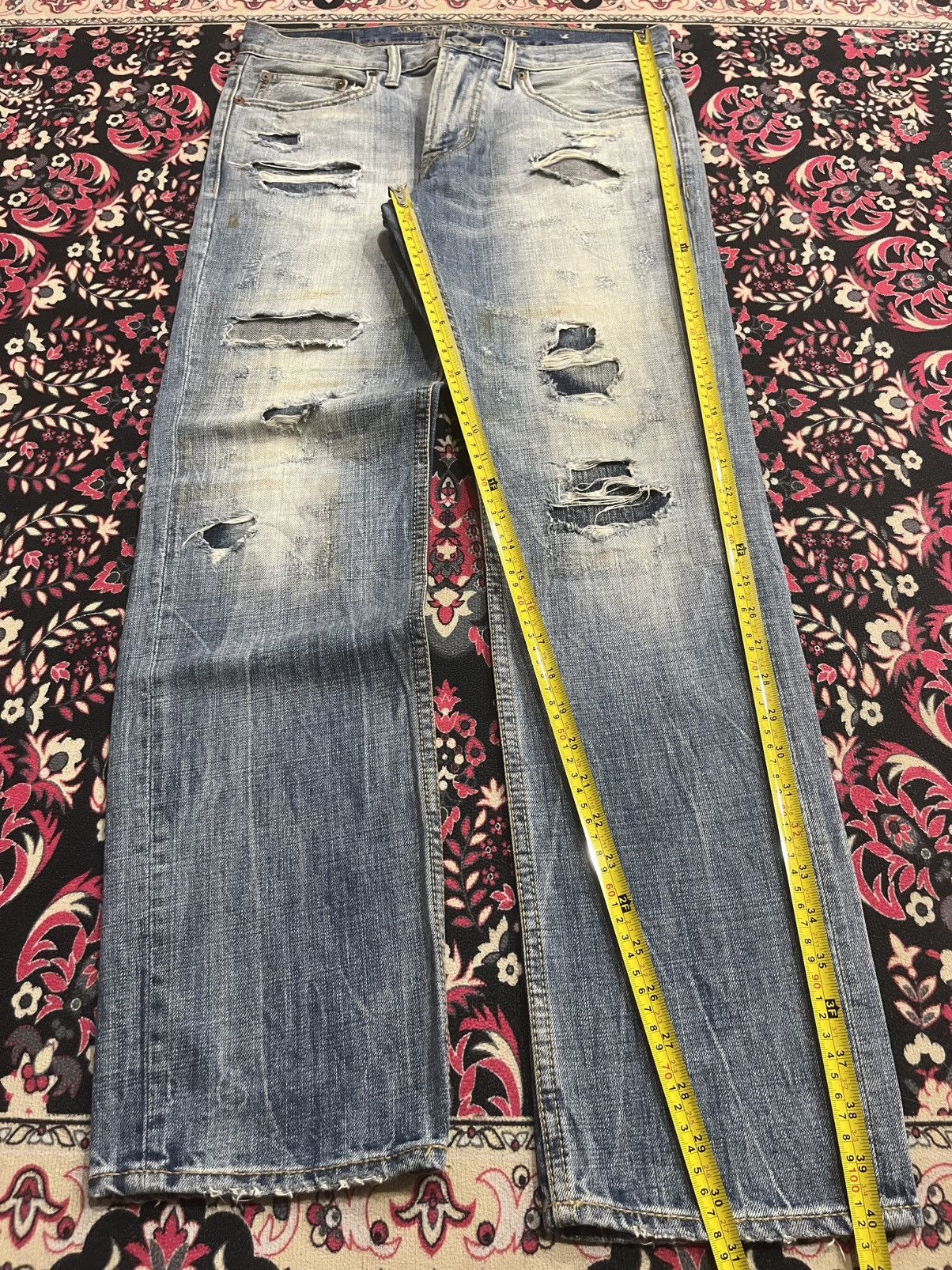 American Eagle Outfitters ⚡️Distressed⚡️American Eagle Outfitters Slim Straight Jeans Size US 30 / EU 46 - 12 Thumbnail